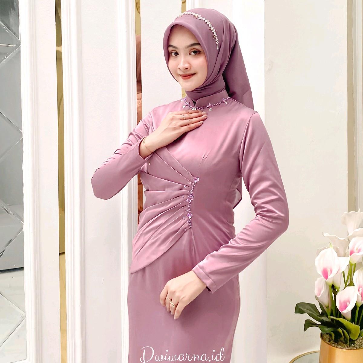 Amara Dress Kondangan Mermaid/ Polos/ Simpel / Mutiara/ Muslim Mutiara Payet Gamis