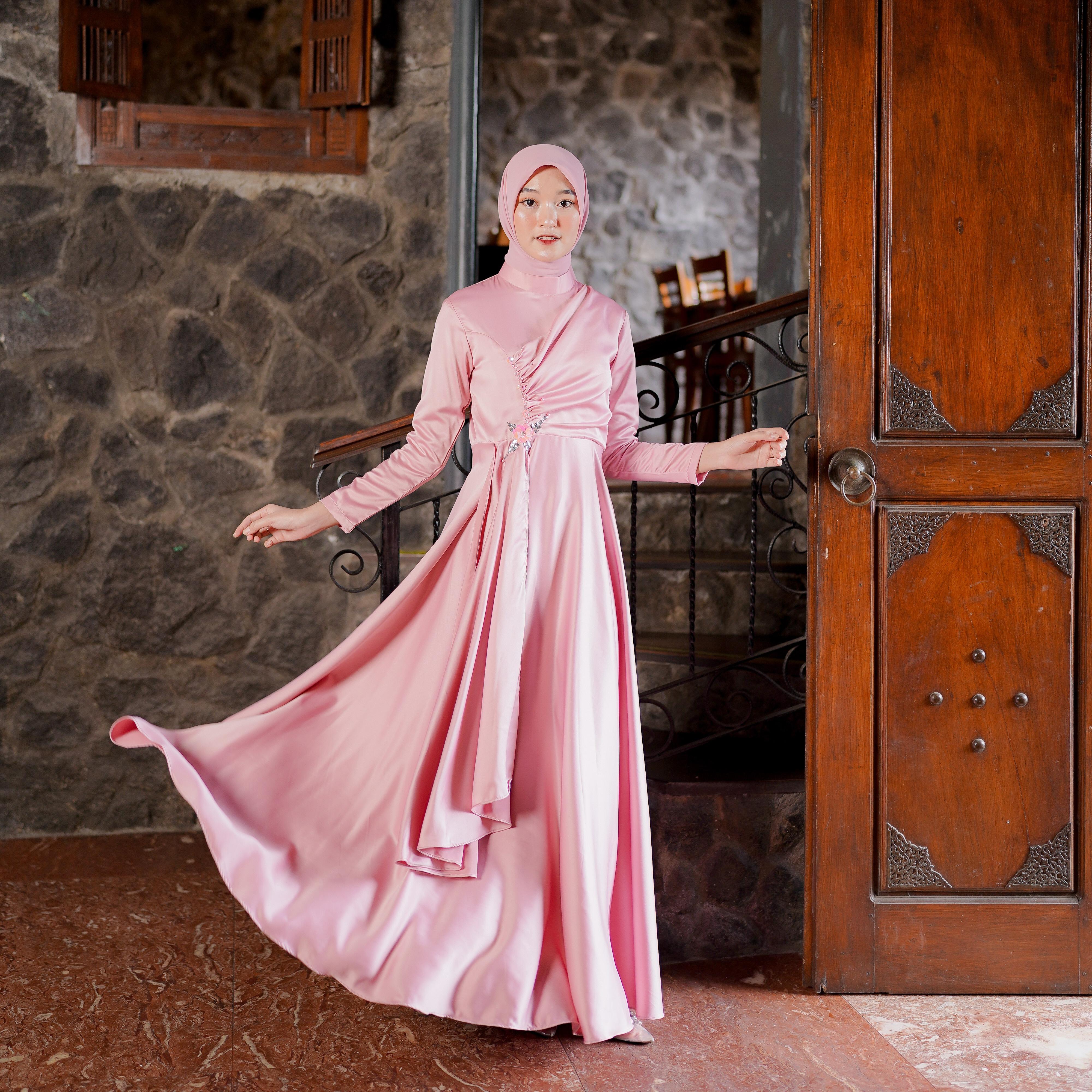 Frasya Dress Kondangan Terbaru/Simpel / Payet Mutiara / Layer Payet Muslim Wanita
