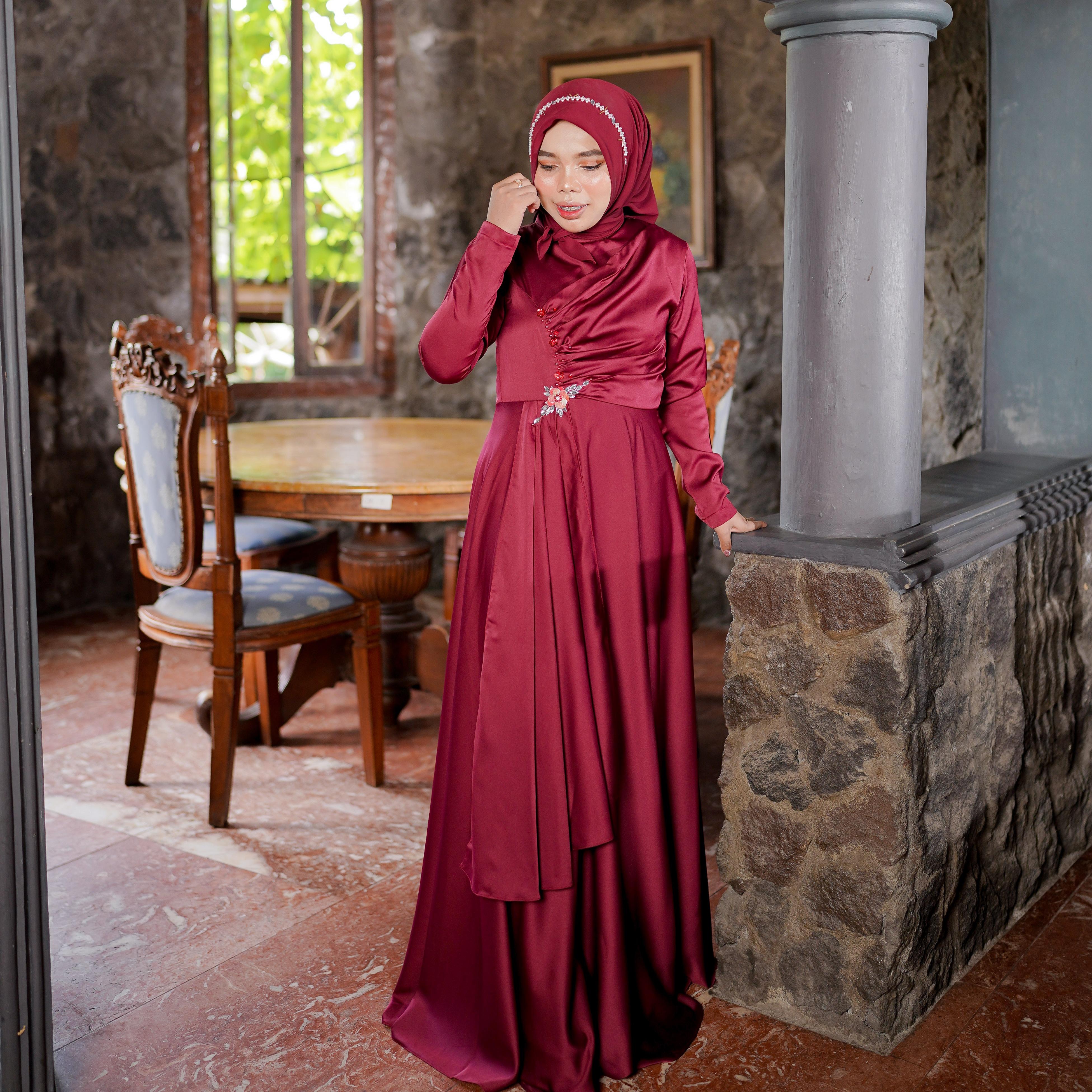 Frasya Dress Kondangan Terbaru/Simpel / Payet Mutiara / Layer Payet Muslim Wanita