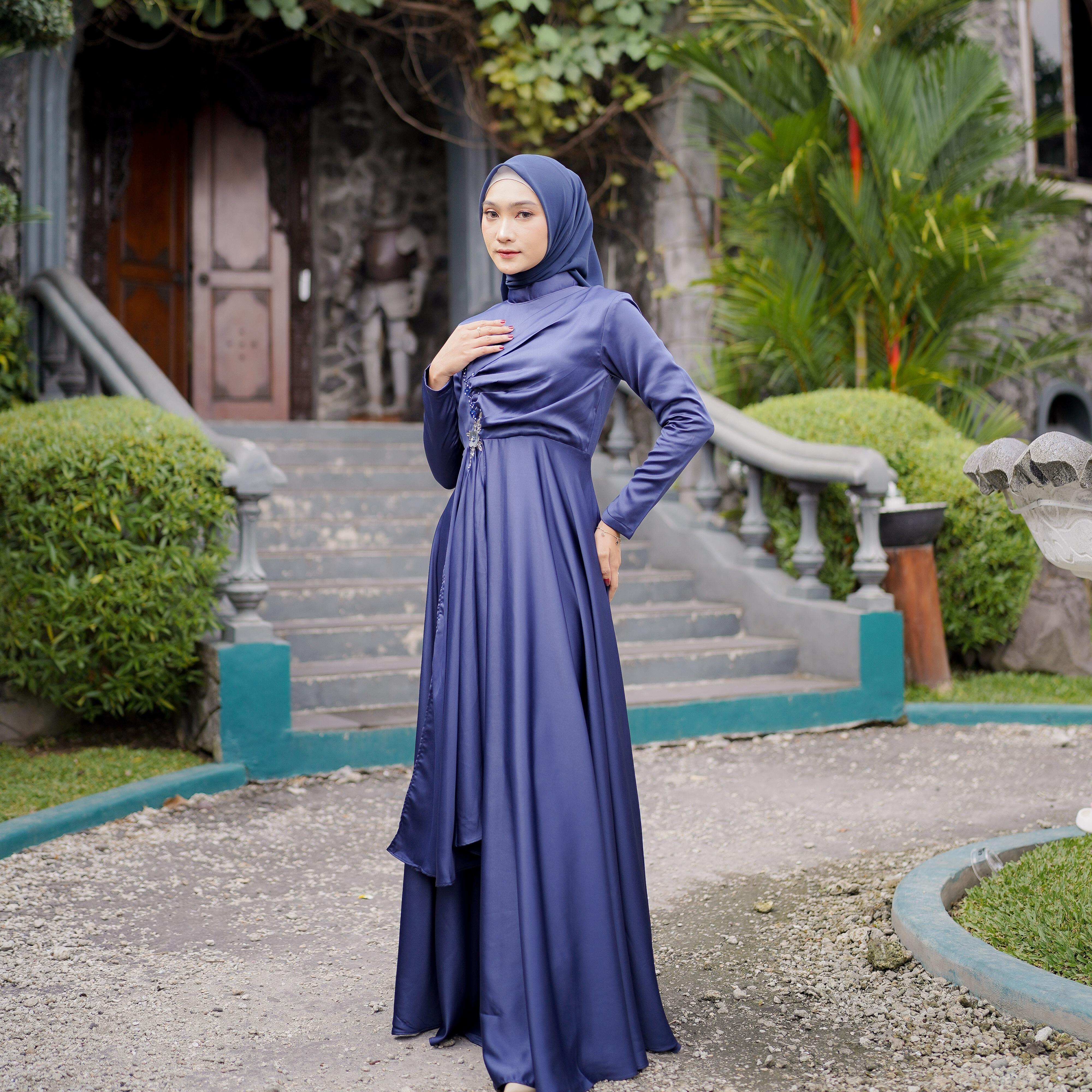 Frasya Dress Kondangan Terbaru/Simpel / Payet Mutiara / Layer Payet Muslim Wanita