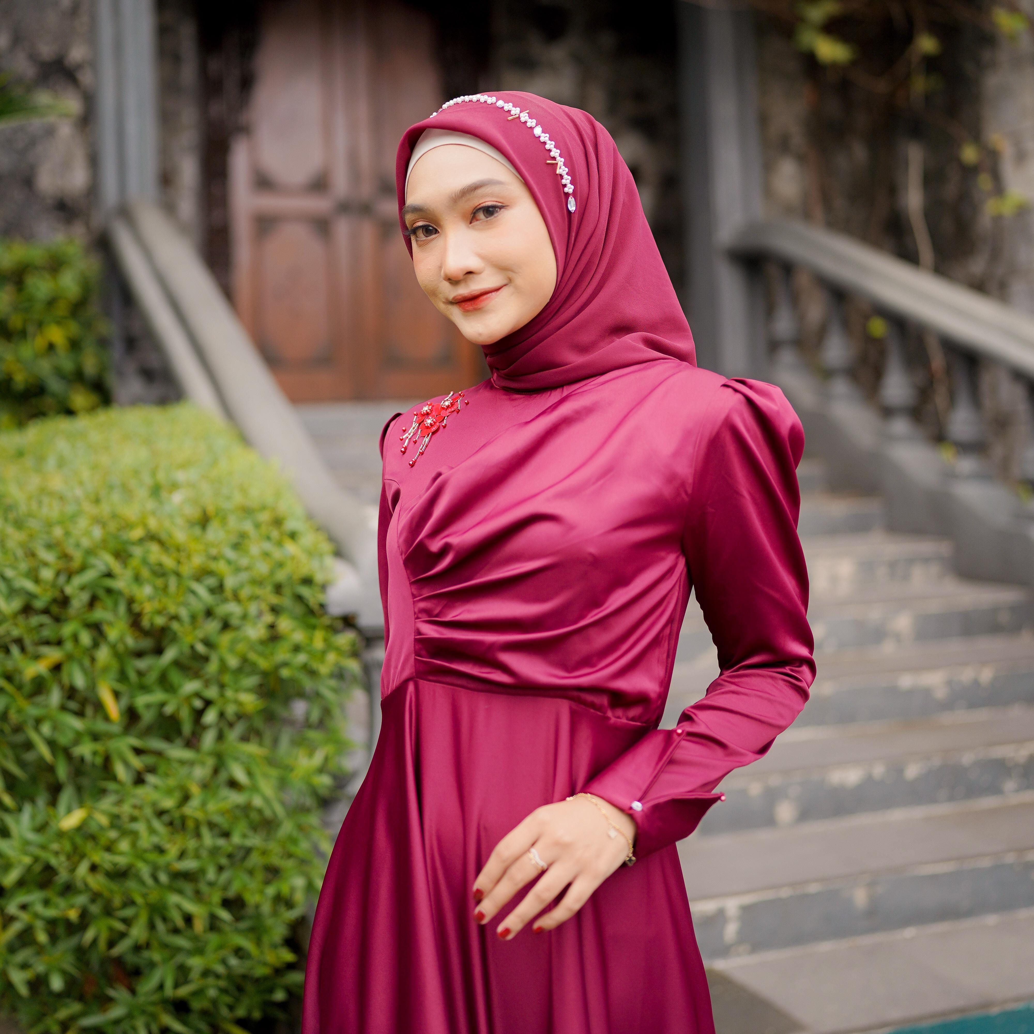 Rasya Dress Kondangan Terbaru / Simpel Polos / Murtiara by Dwiwarna Muslim Mutiara Payet Gamis Wanita