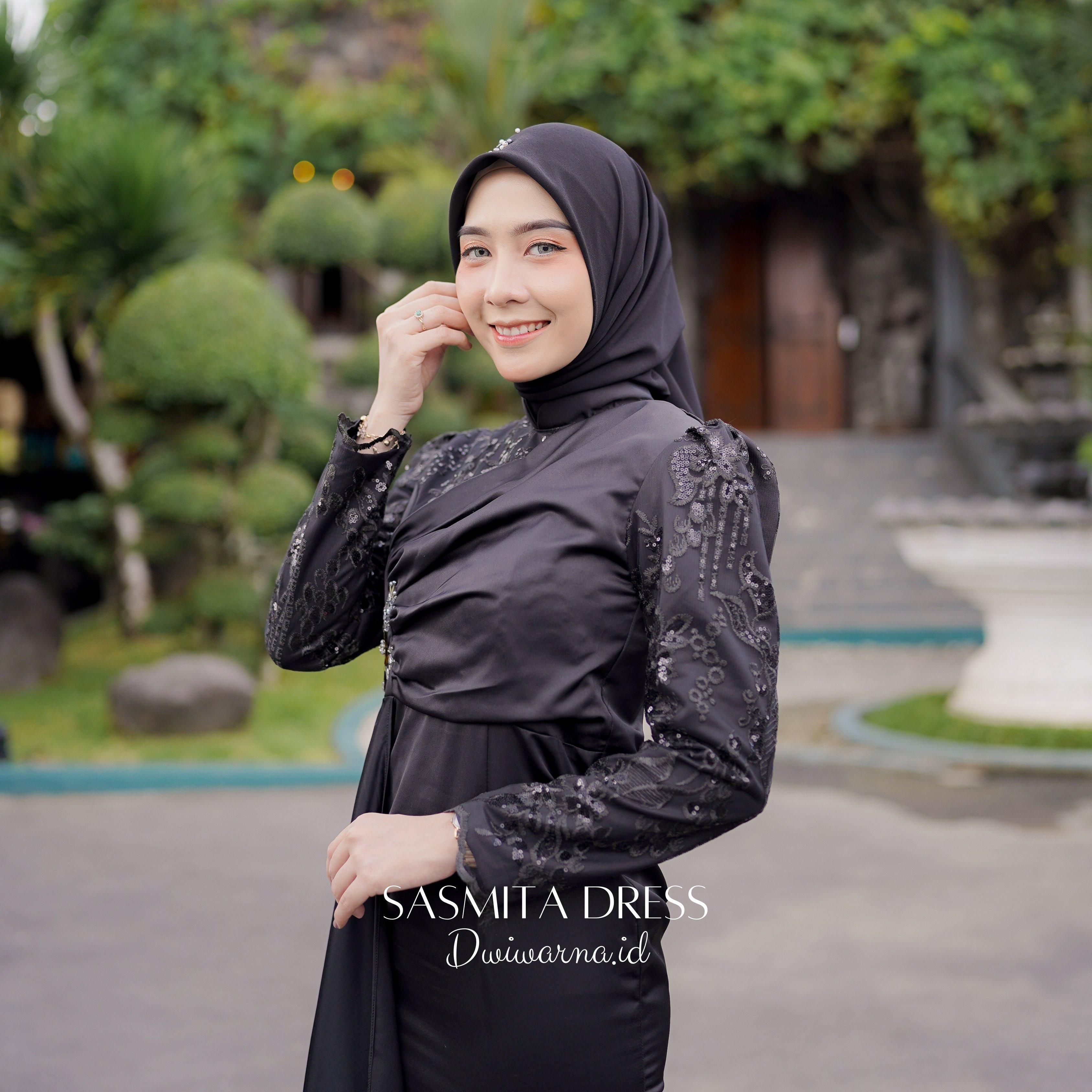 Sasmita Dress Kondangan Terbaru Bunga Kombinasi