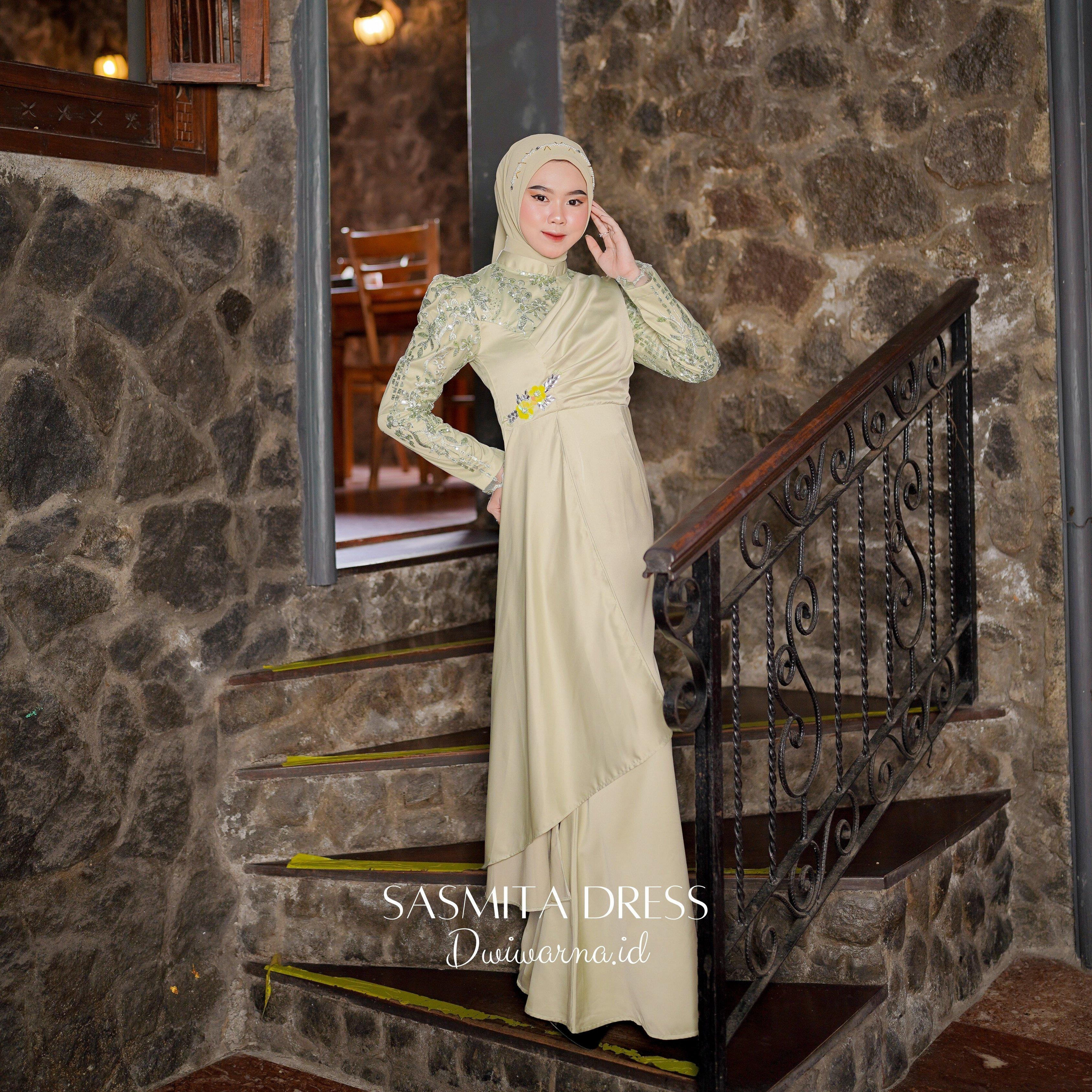 Sasmita Dress Kondangan Terbaru Bunga Kombinasi