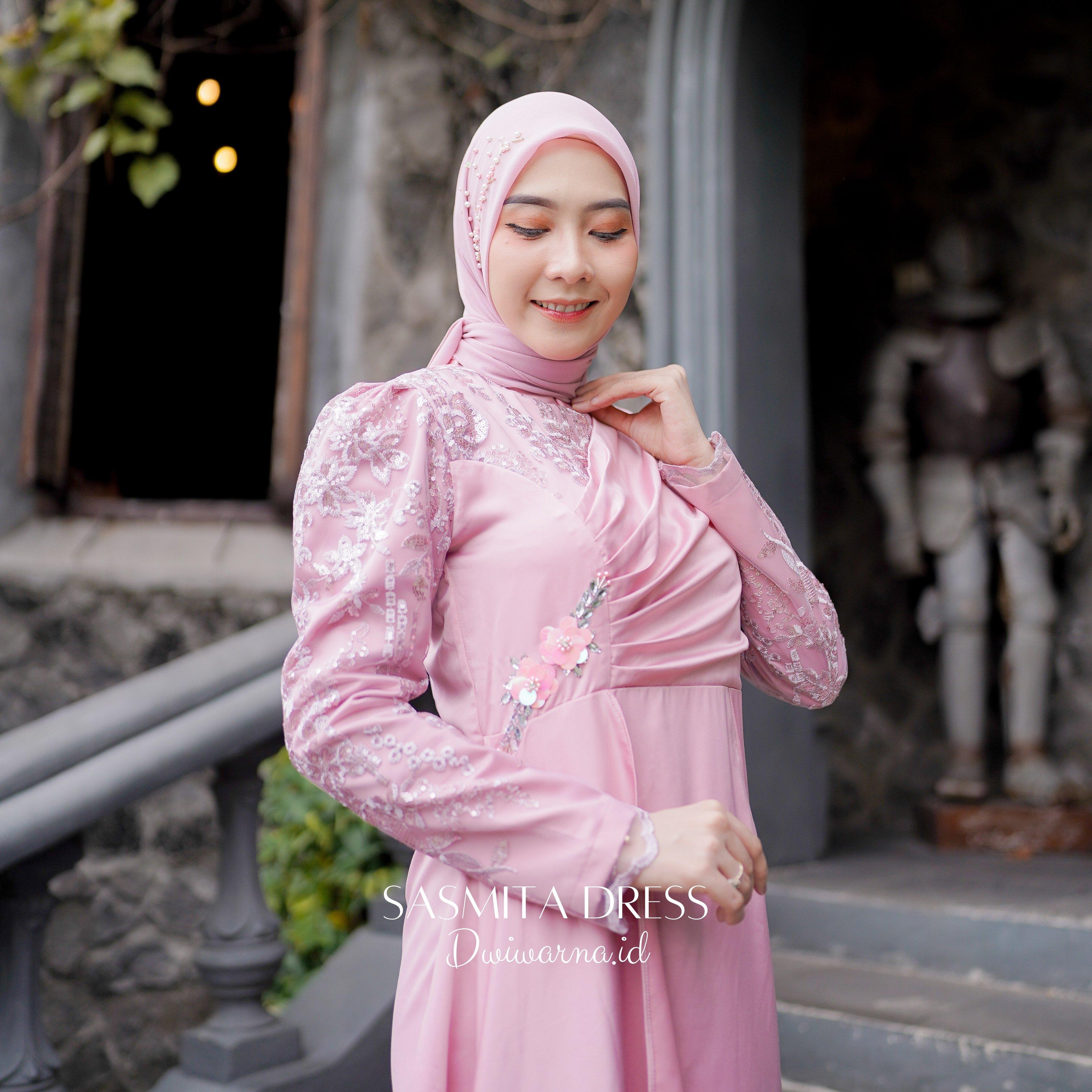 Sasmita Dress Kondangan Terbaru Bunga Kombinasi
