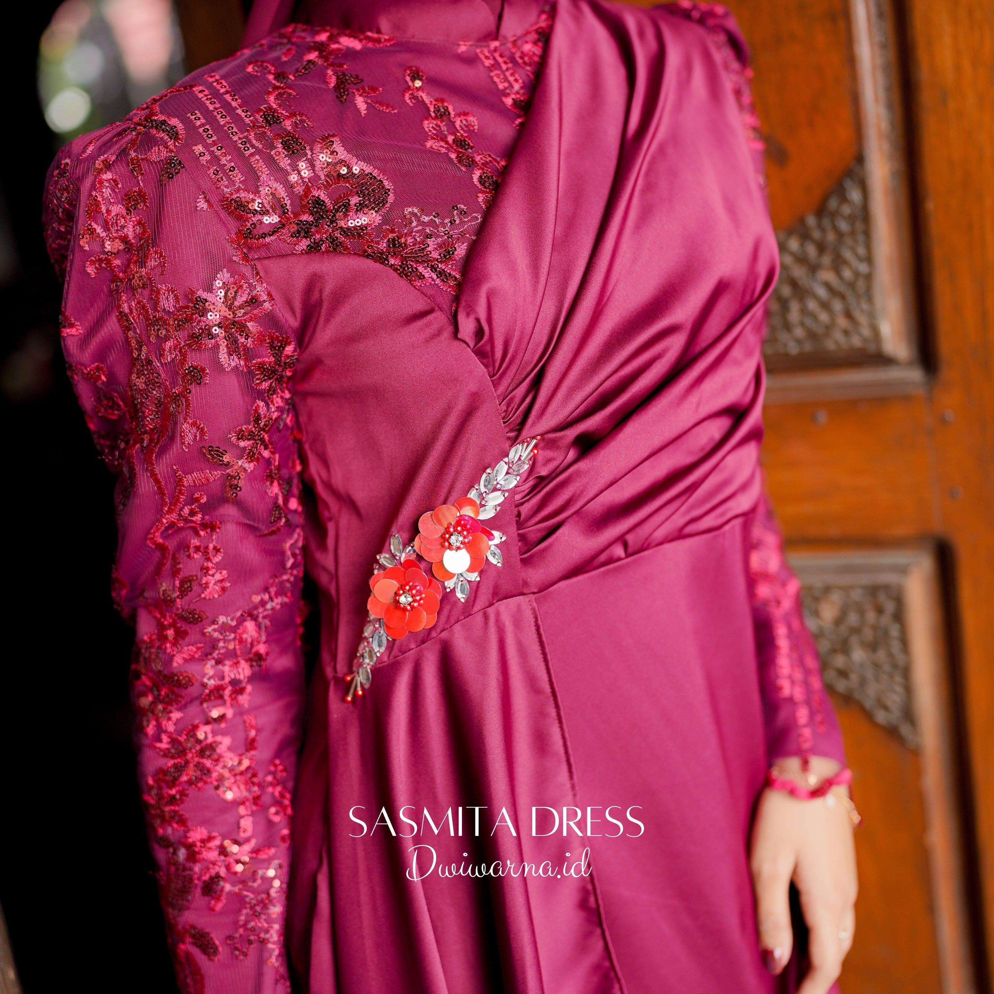 Sasmita Dress Kondangan Terbaru Bunga Kombinasi