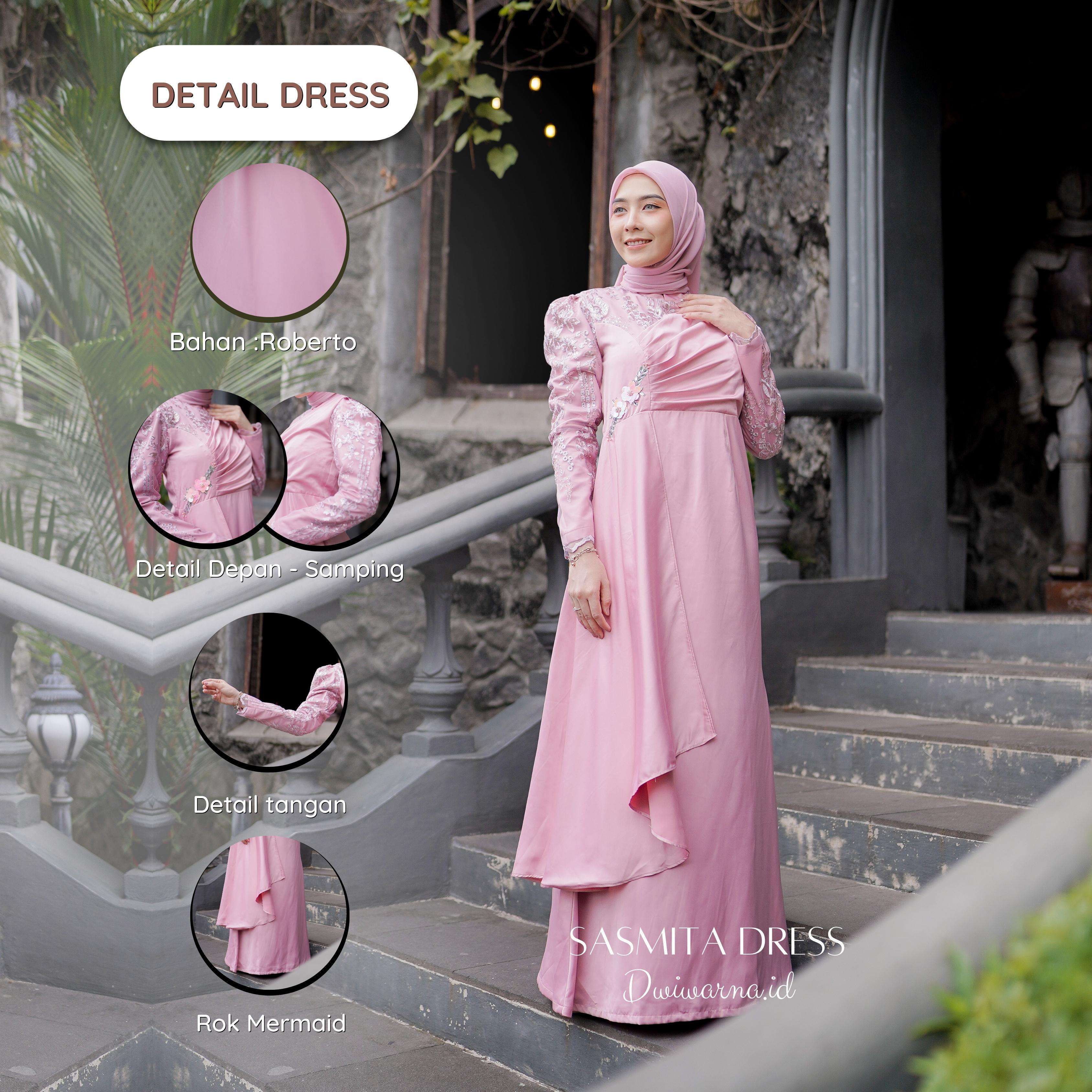 Sasmita Dress Kondangan Terbaru Bunga Kombinasi