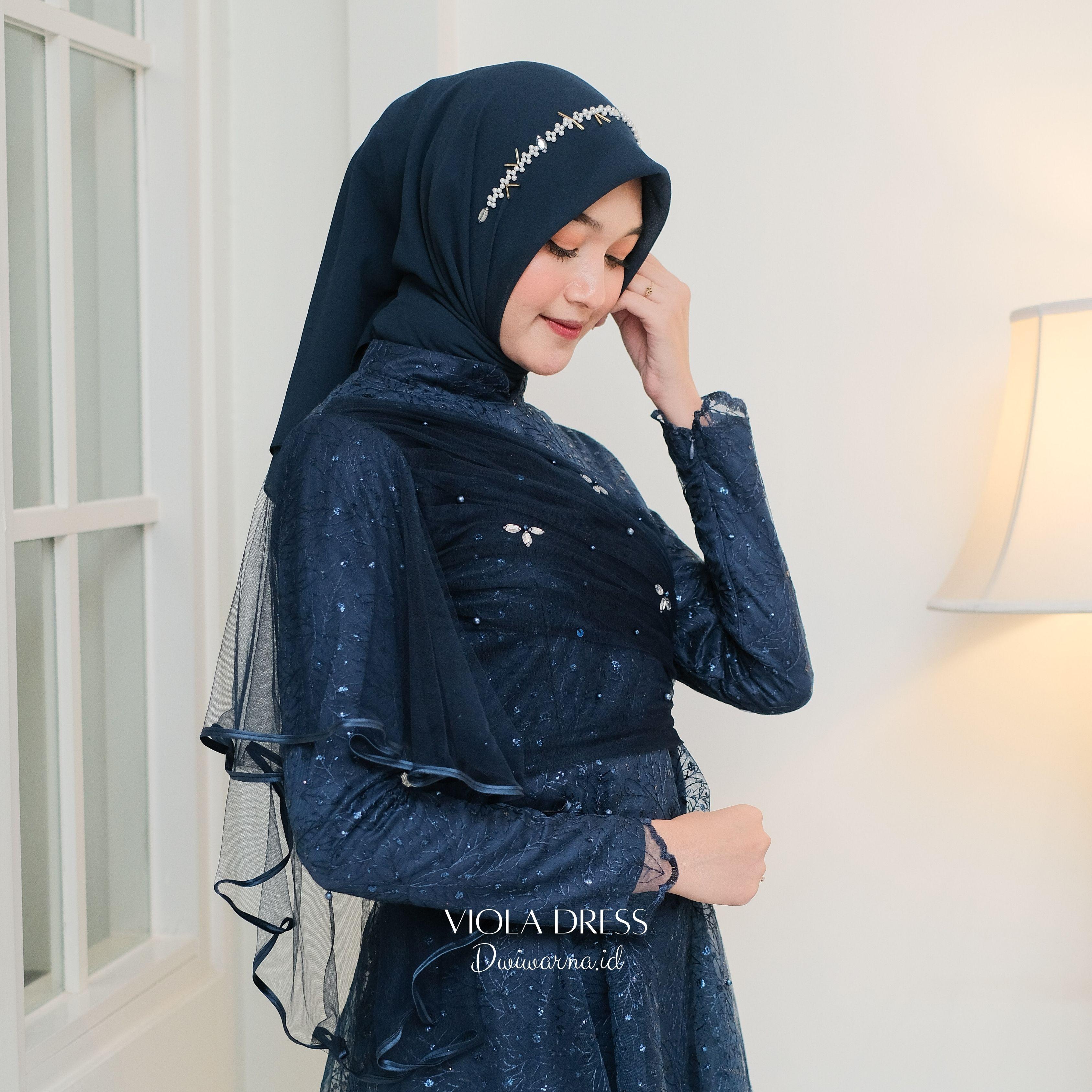 Viola Dress Kondangan Terbaru Brukat Gliter Mermaid Elegant / Dress Kebaya / Kebaya Payet / Kebaya Lamaran / Kebaya Terbaru Cantik Kombinasi Muslim Mutiara