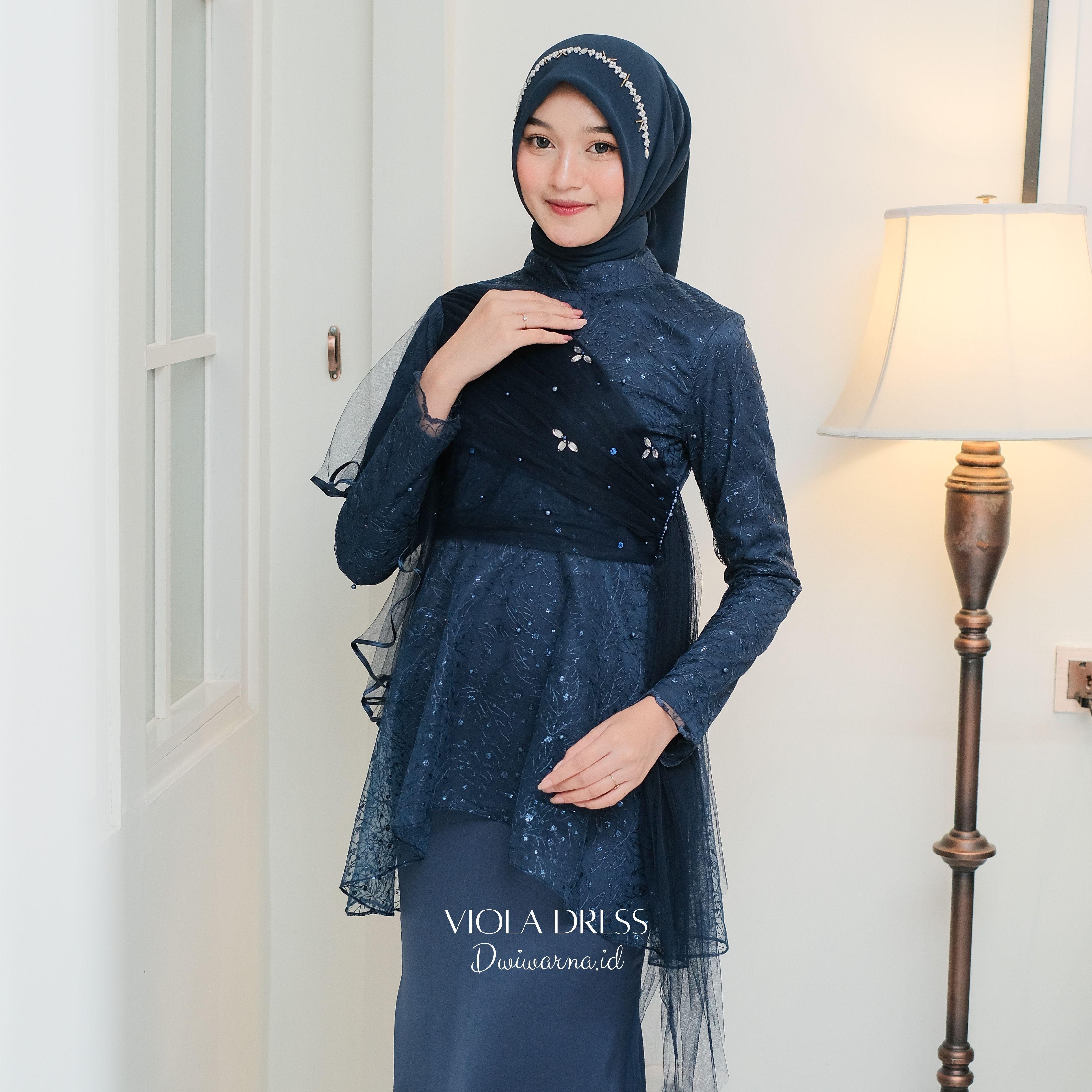 Viola Dress Kondangan Terbaru Brukat Gliter Mermaid Elegant / Dress Kebaya / Kebaya Payet / Kebaya Lamaran / Kebaya Terbaru Cantik Kombinasi Muslim Mutiara
