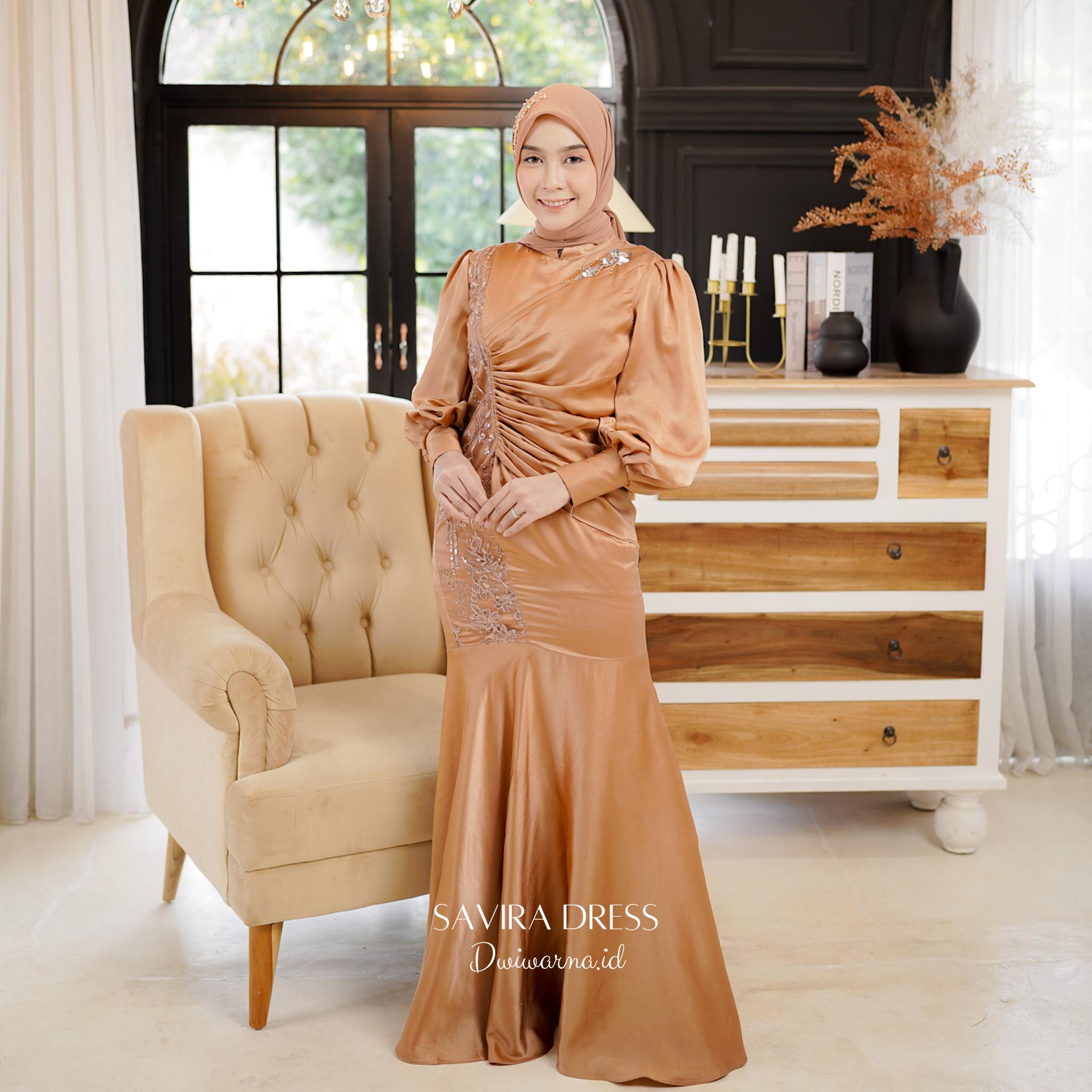 Savira Dress Kondangan Terbaru Mermaid Ekslusif Mewah Muslim