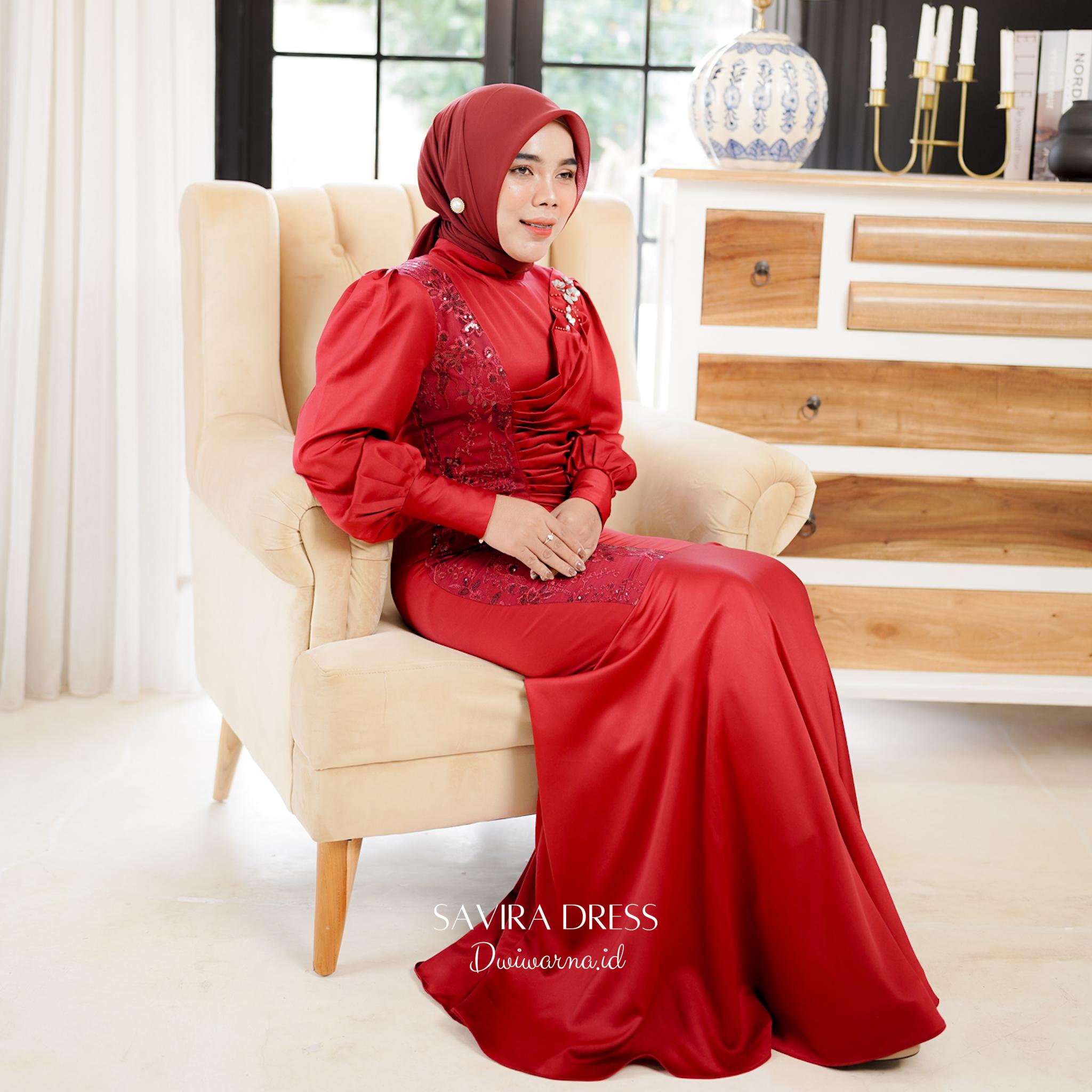 Savira Dress Kondangan Terbaru Mermaid Ekslusif Mewah Muslim