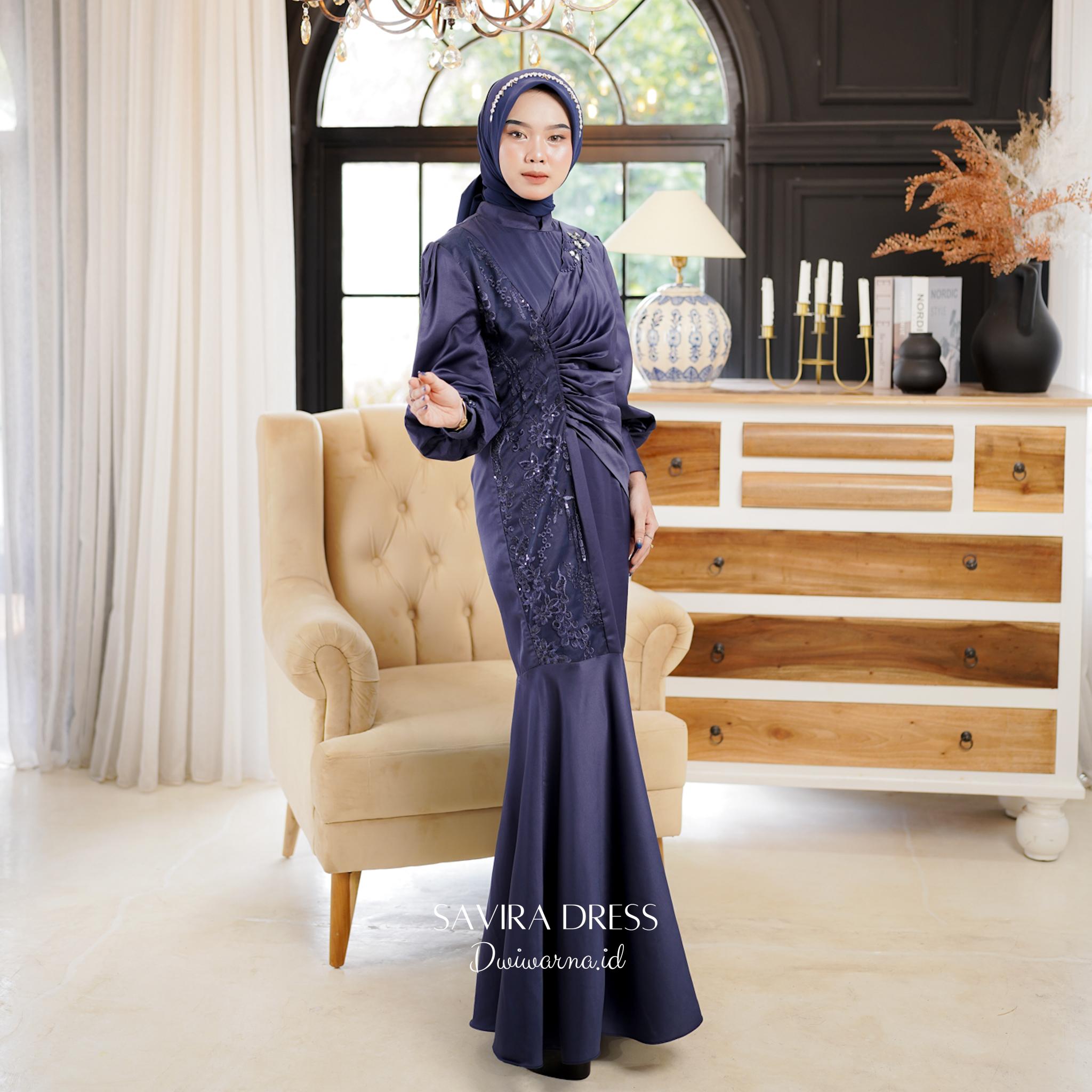 Savira Dress Kondangan Terbaru Mermaid Ekslusif Mewah Muslim