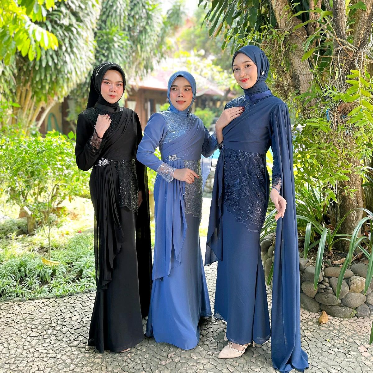 Zeylla Dress Kondangan Ekslusif by Dwiwarna Muslim Gamis  Pesta Wanita