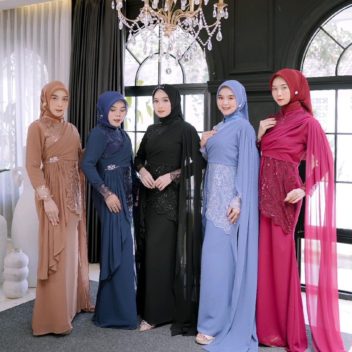 Zeylla Dress Kondangan Ekslusif by Dwiwarna Muslim Gamis  Pesta Wanita