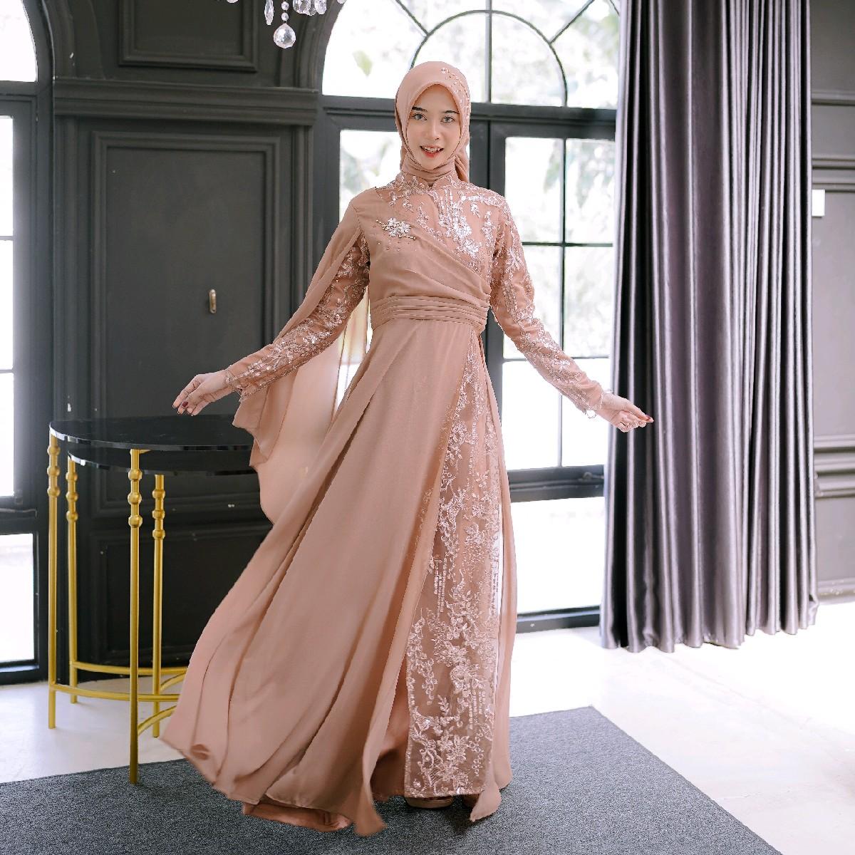 Zannia Dress Kondangan Brukat / Cerruti / Payet / by Dwiwarna