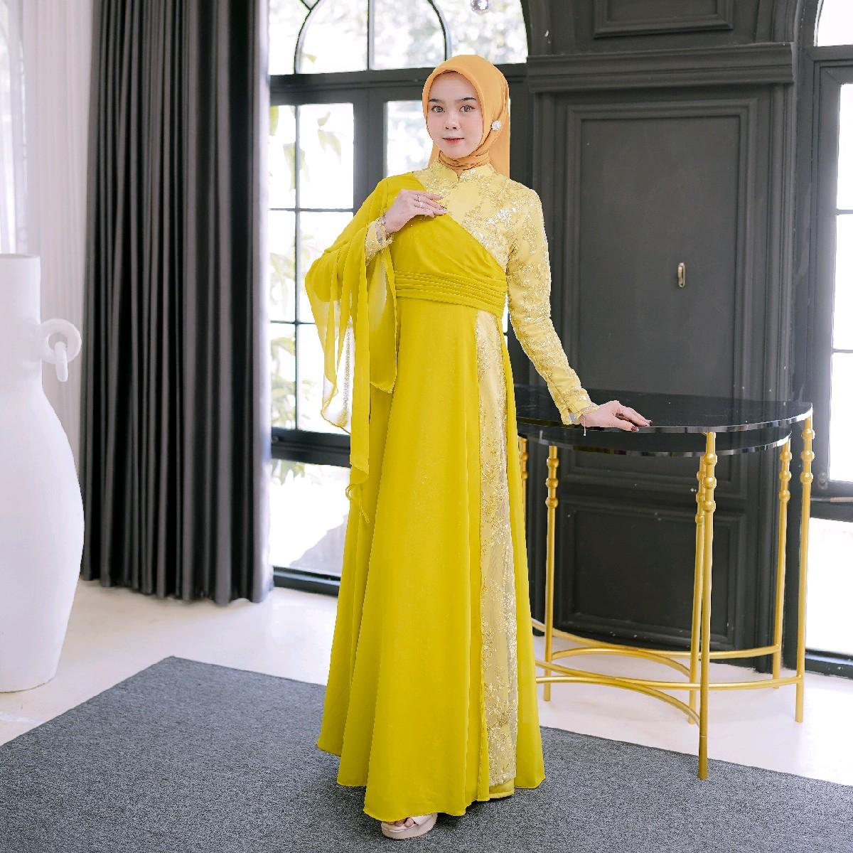 Zannia Dress Kondangan Brukat / Cerruti / Payet / by Dwiwarna