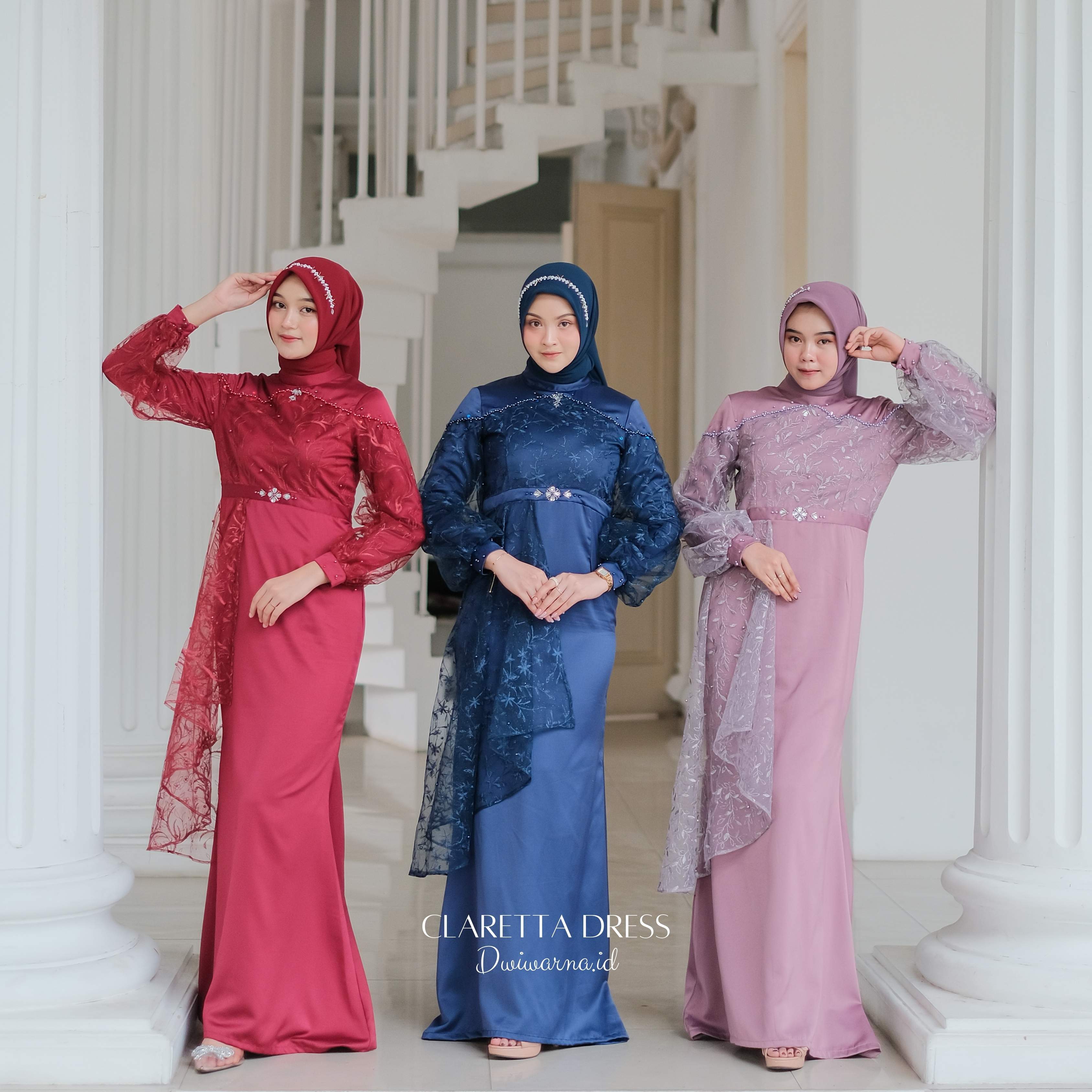 Claretta Dress Kondangan by Dwiwarna Gaun Muslim