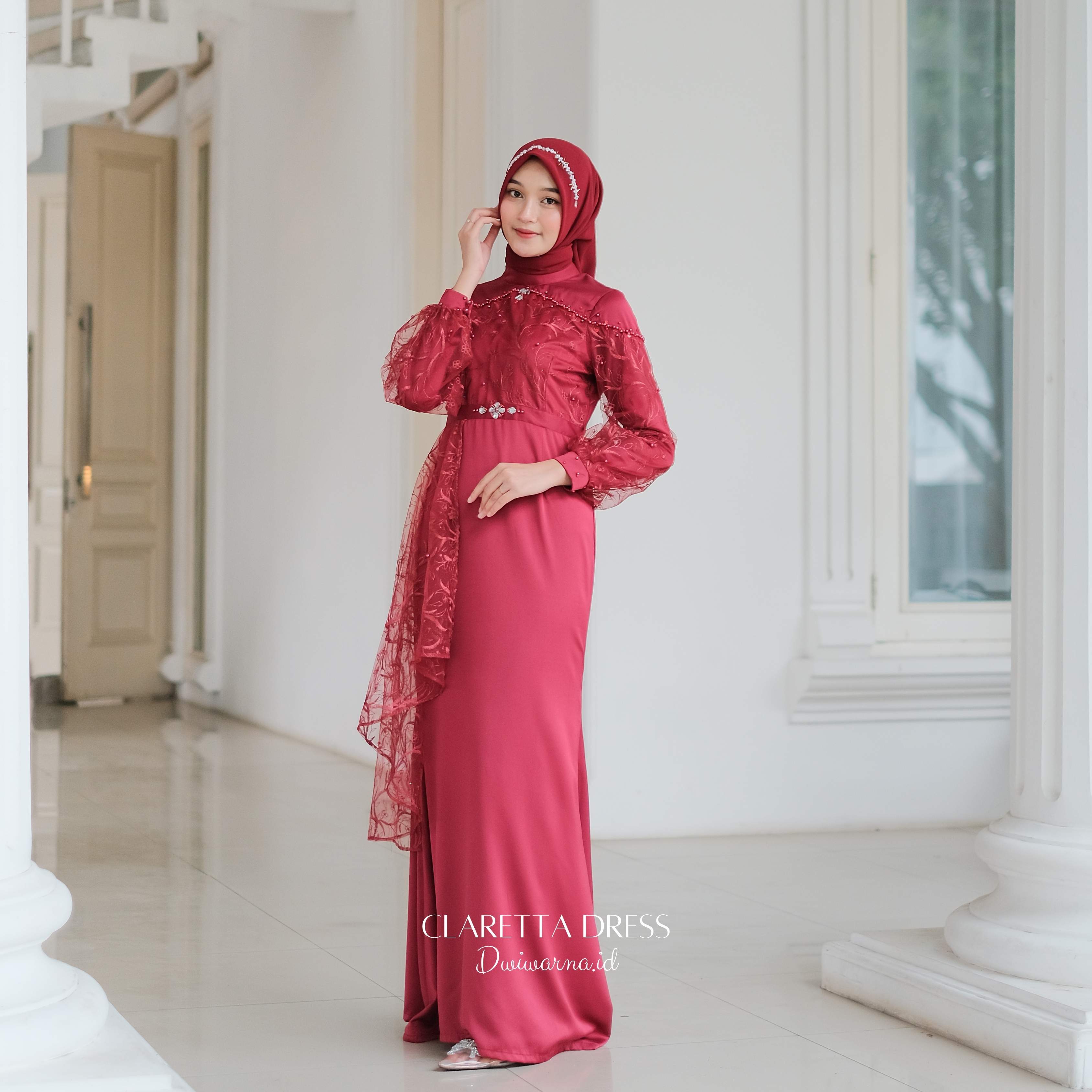 Claretta Dress Kondangan by Dwiwarna Gaun Muslim