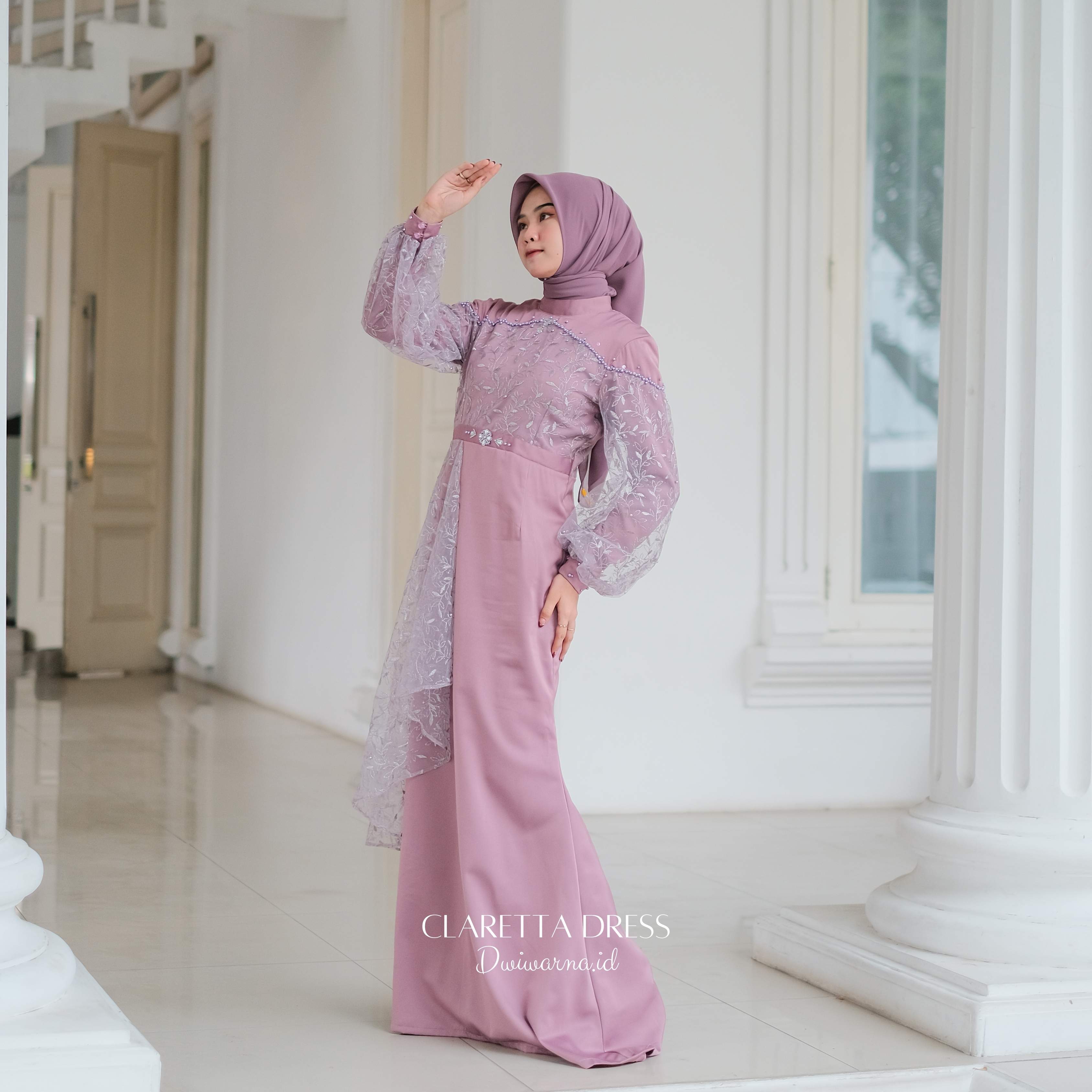 Claretta Dress Kondangan by Dwiwarna Gaun Muslim