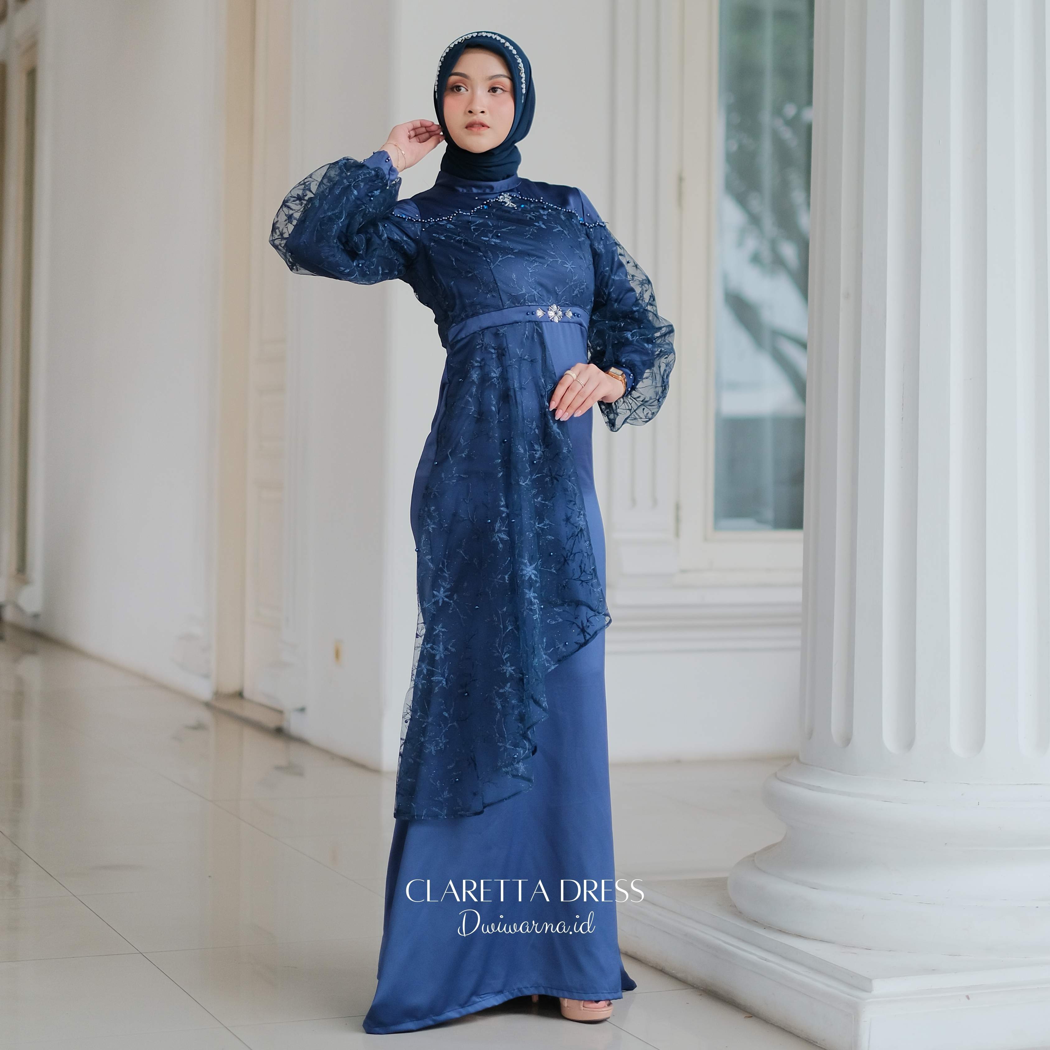 Claretta Dress Kondangan by Dwiwarna Gaun Muslim