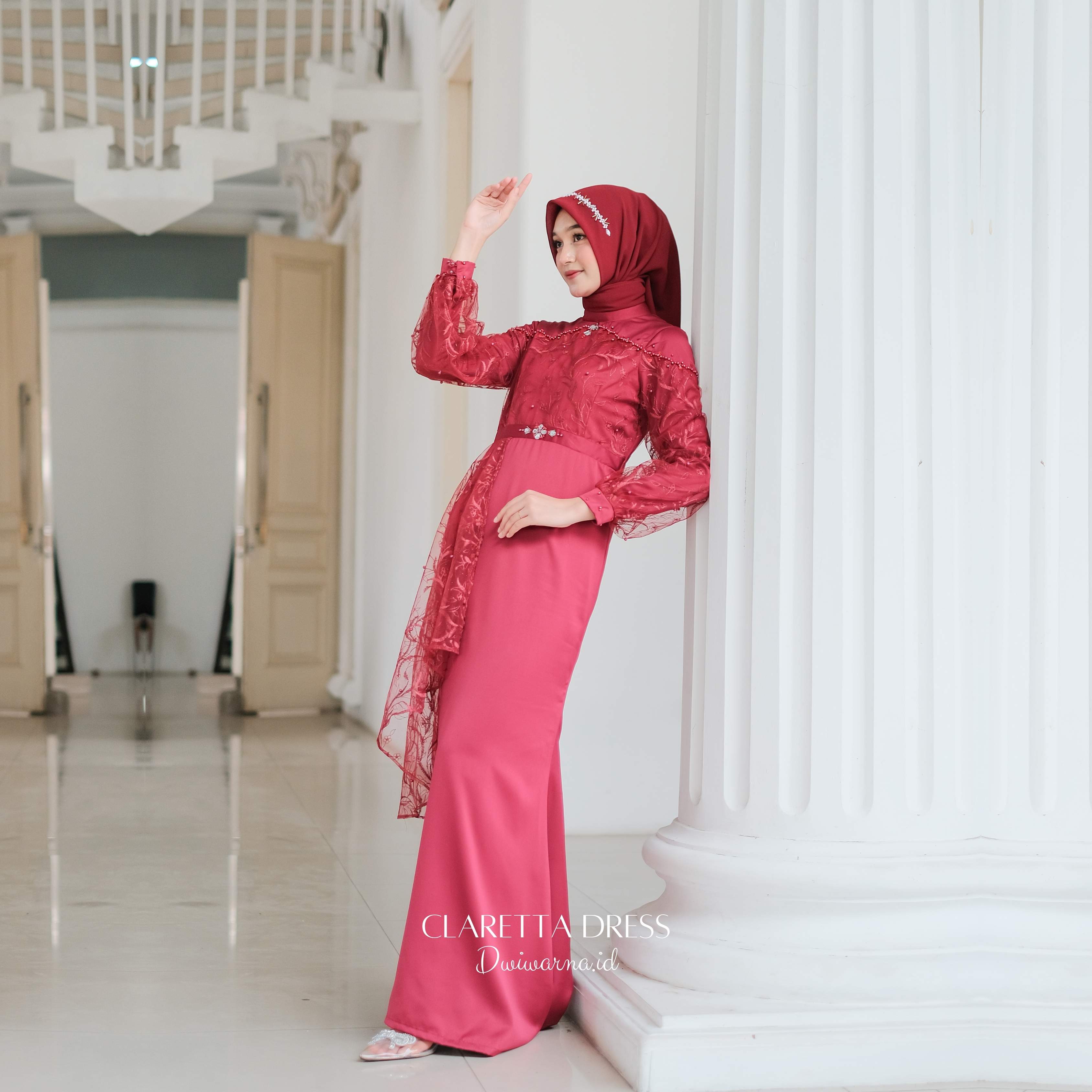 Claretta Dress Kondangan by Dwiwarna Gaun Muslim