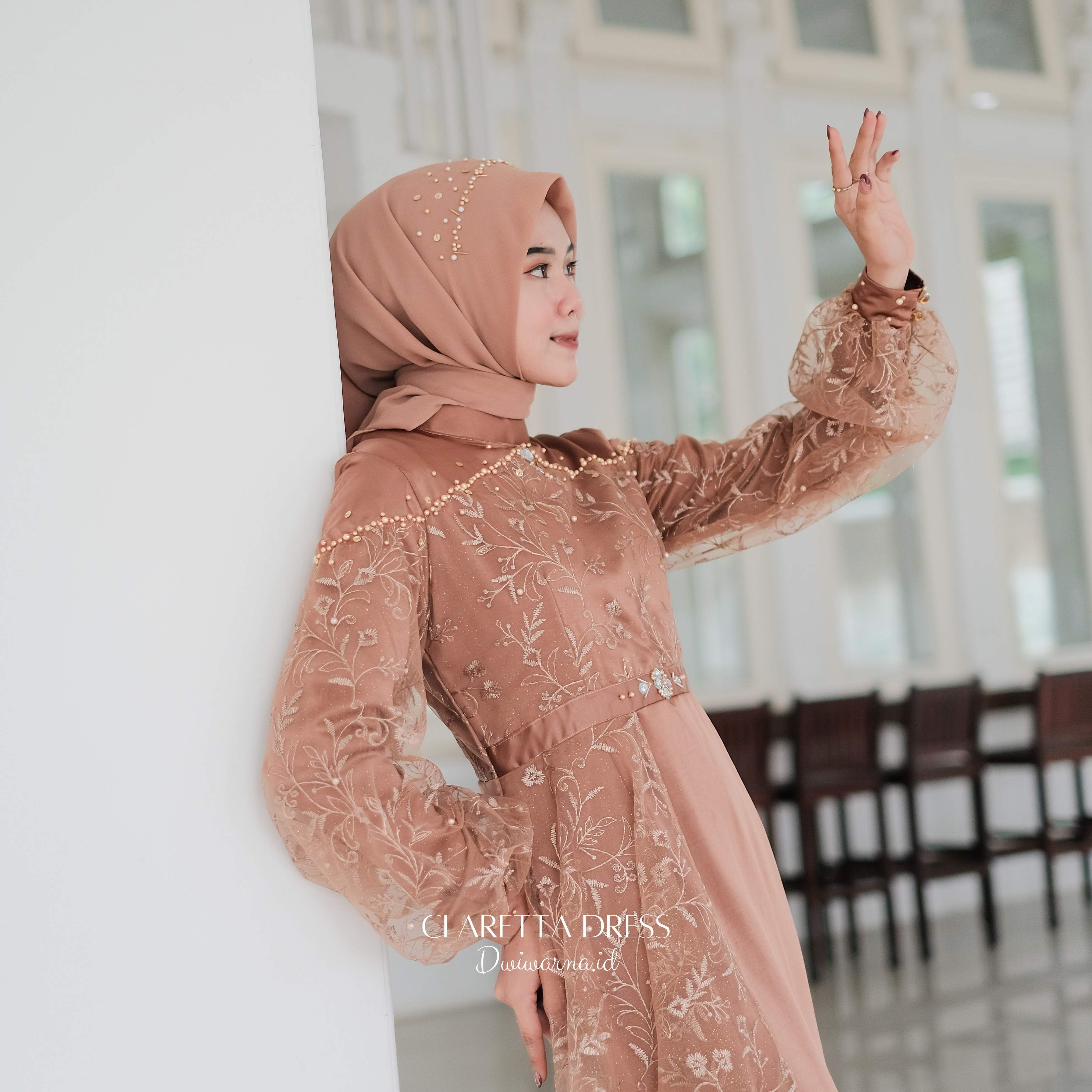 Claretta Dress Kondangan by Dwiwarna Gaun Muslim