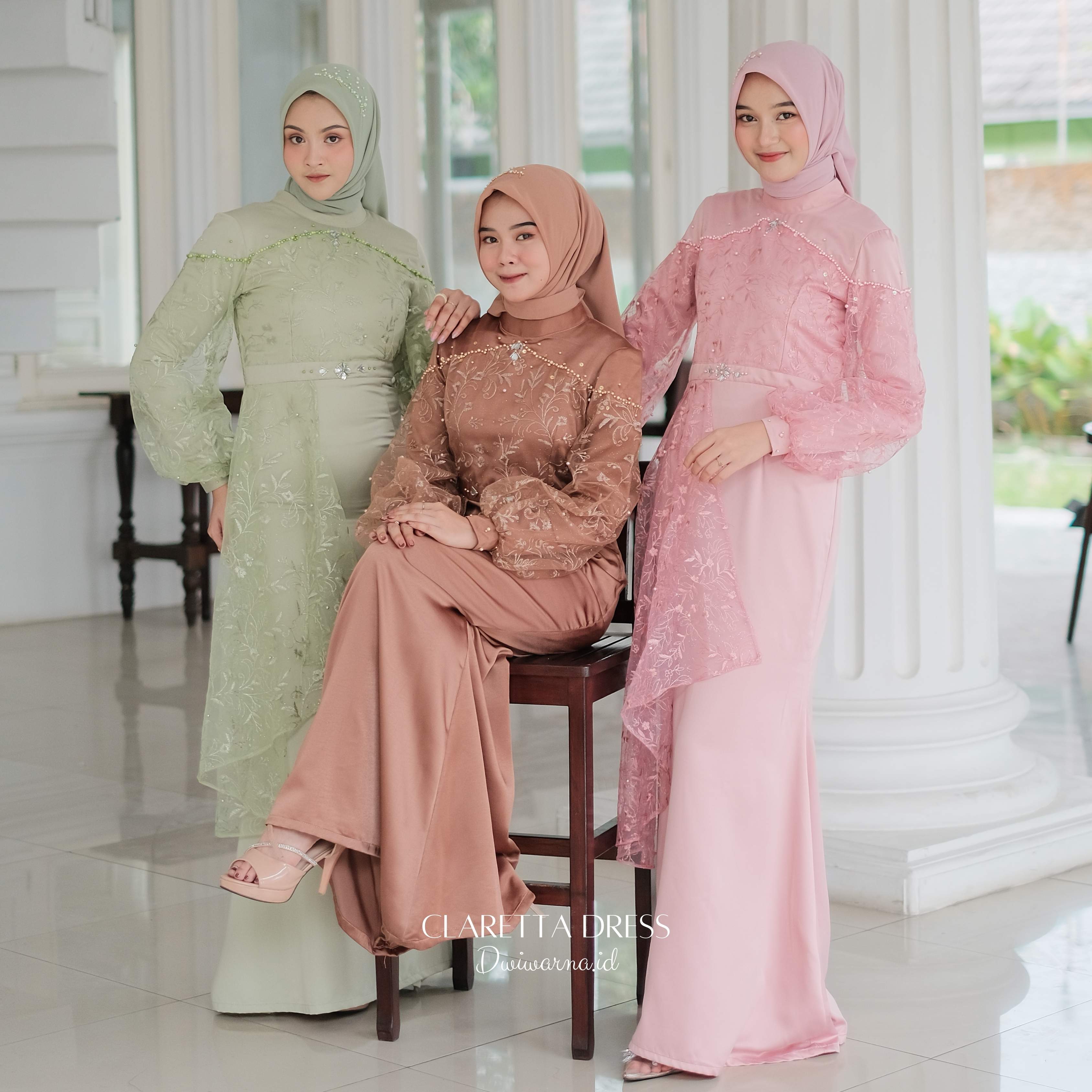 Claretta Dress Kondangan by Dwiwarna Gaun Muslim