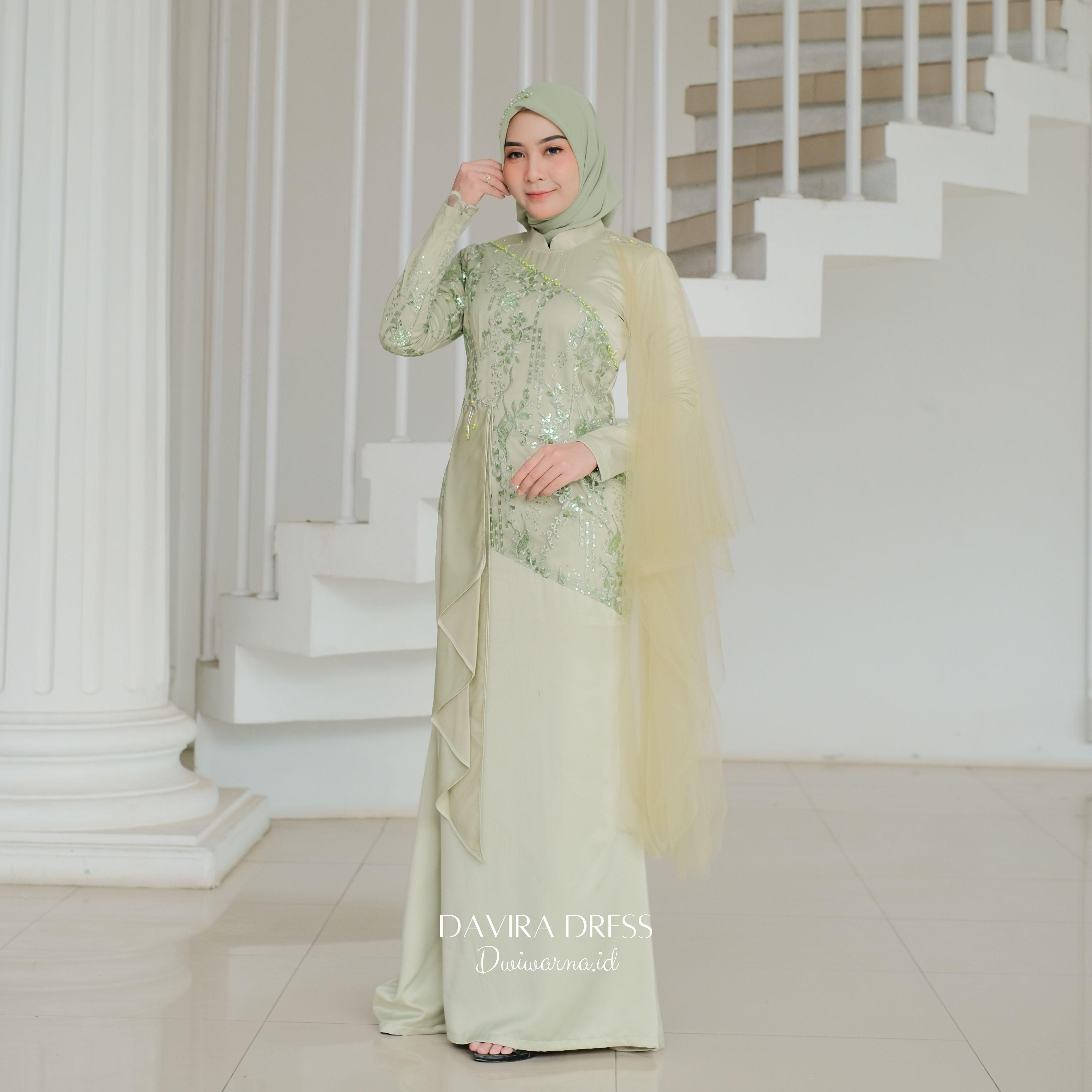 Davirra Dress Kondangan by Dwiwarna | Dress Brukat | Dress Payet | Dress Lamaran | Dress Simpel Muslim Panjang