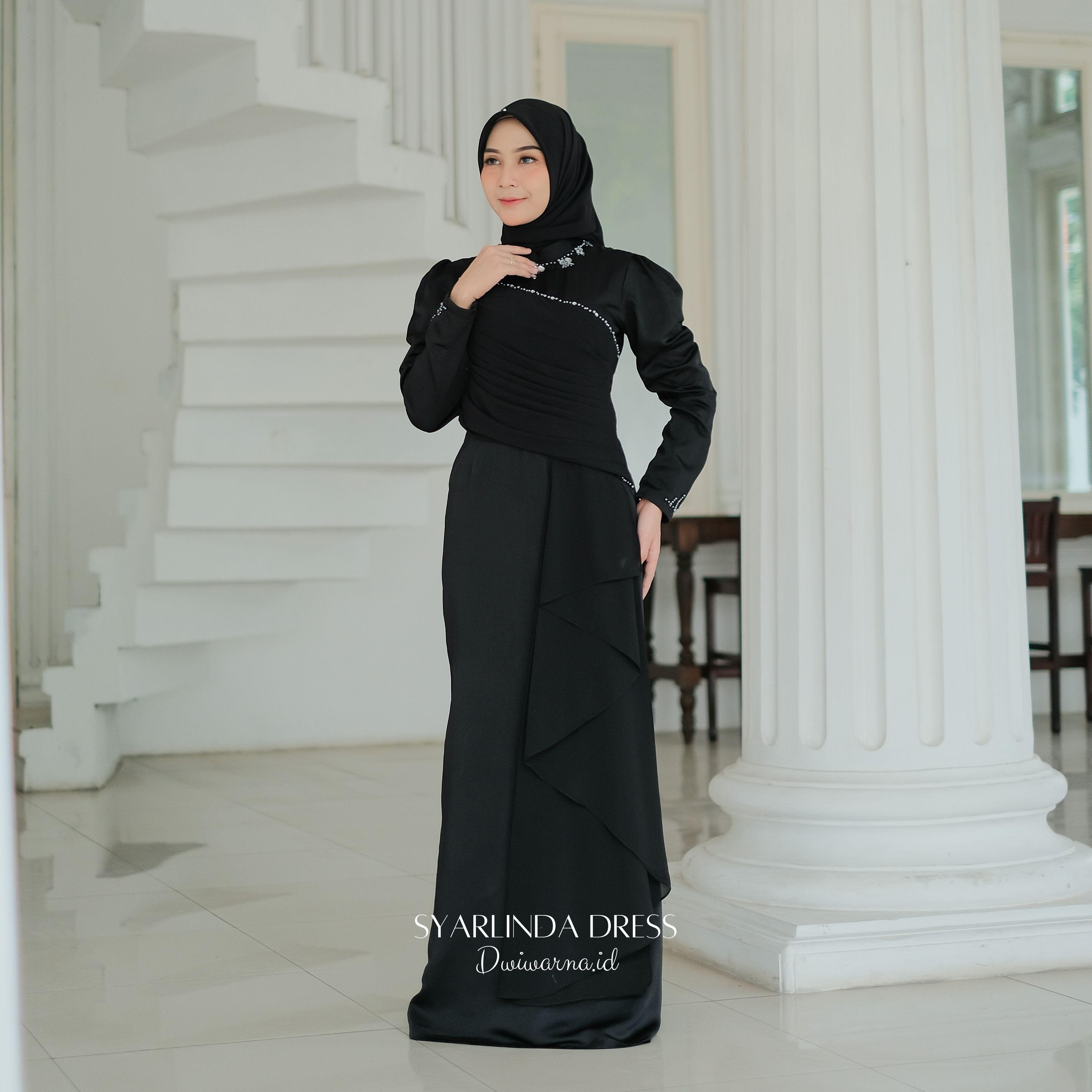 Syarlinda Dress Kondangan by Dwiwarna | Kombinasi Cerruti | Payet Mermaid