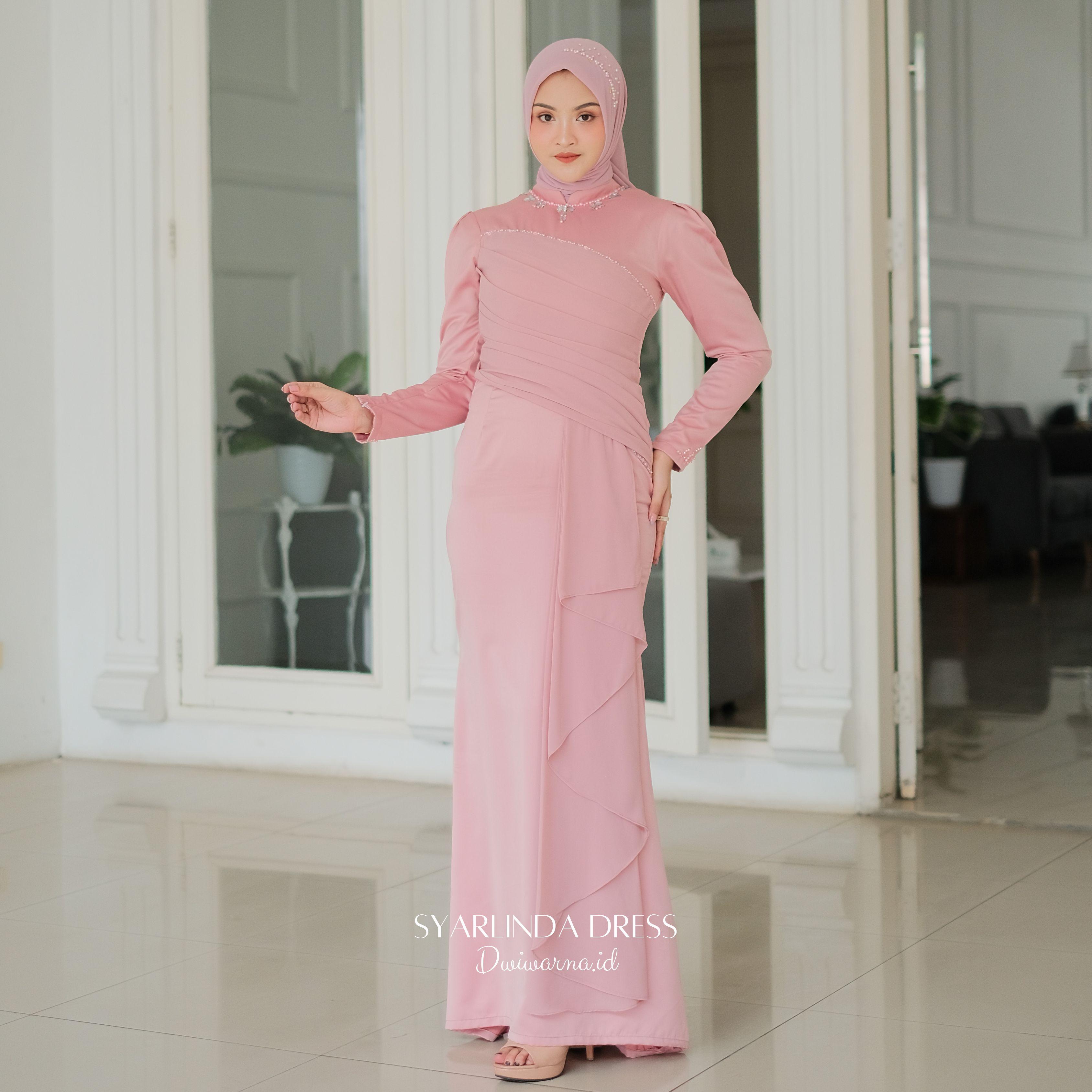Syarlinda Dress Kondangan by Dwiwarna | Kombinasi Cerruti | Payet Mermaid