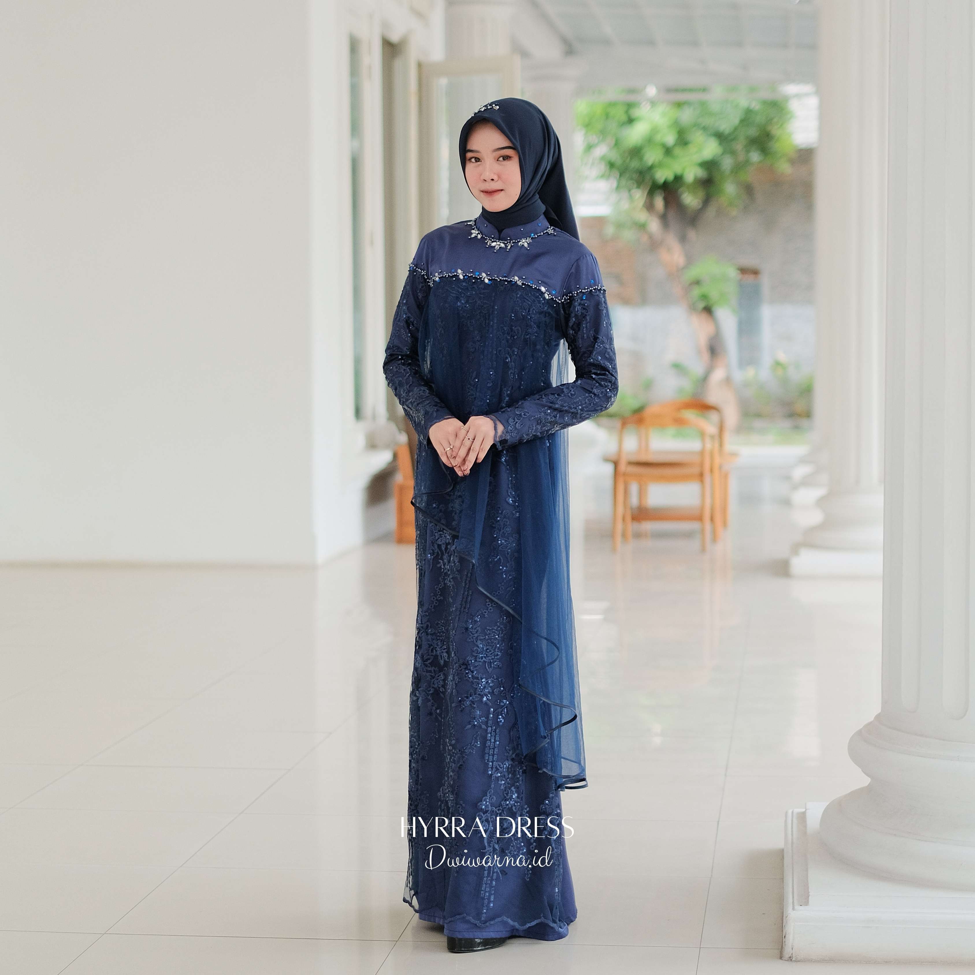 Hyrra Dress Kondangan by Dwiwarna brokat payet ekslusif Kain Kombinasi Mewah Muslim