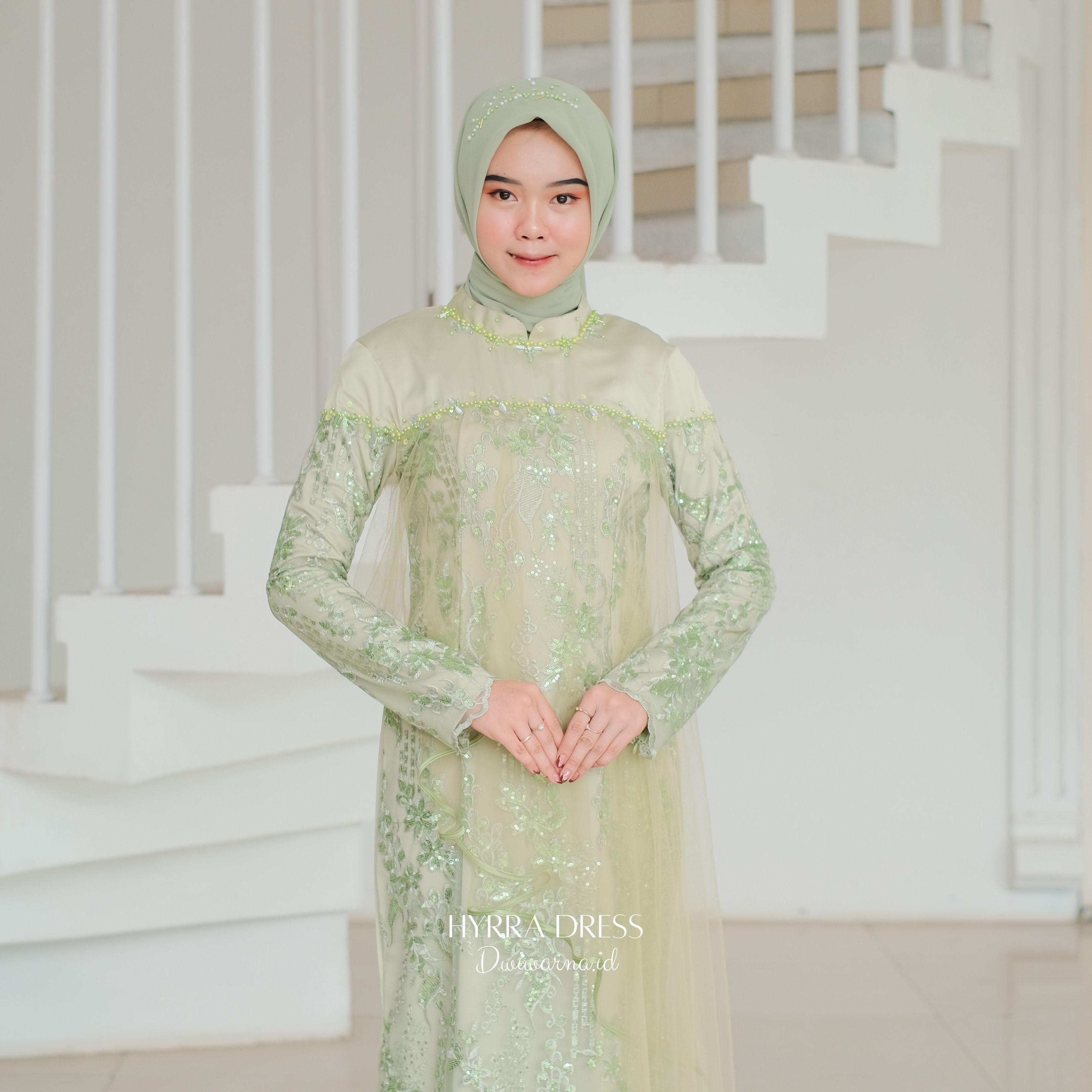 Hyrra Dress Kondangan by Dwiwarna brokat payet ekslusif Kain Kombinasi Mewah Muslim