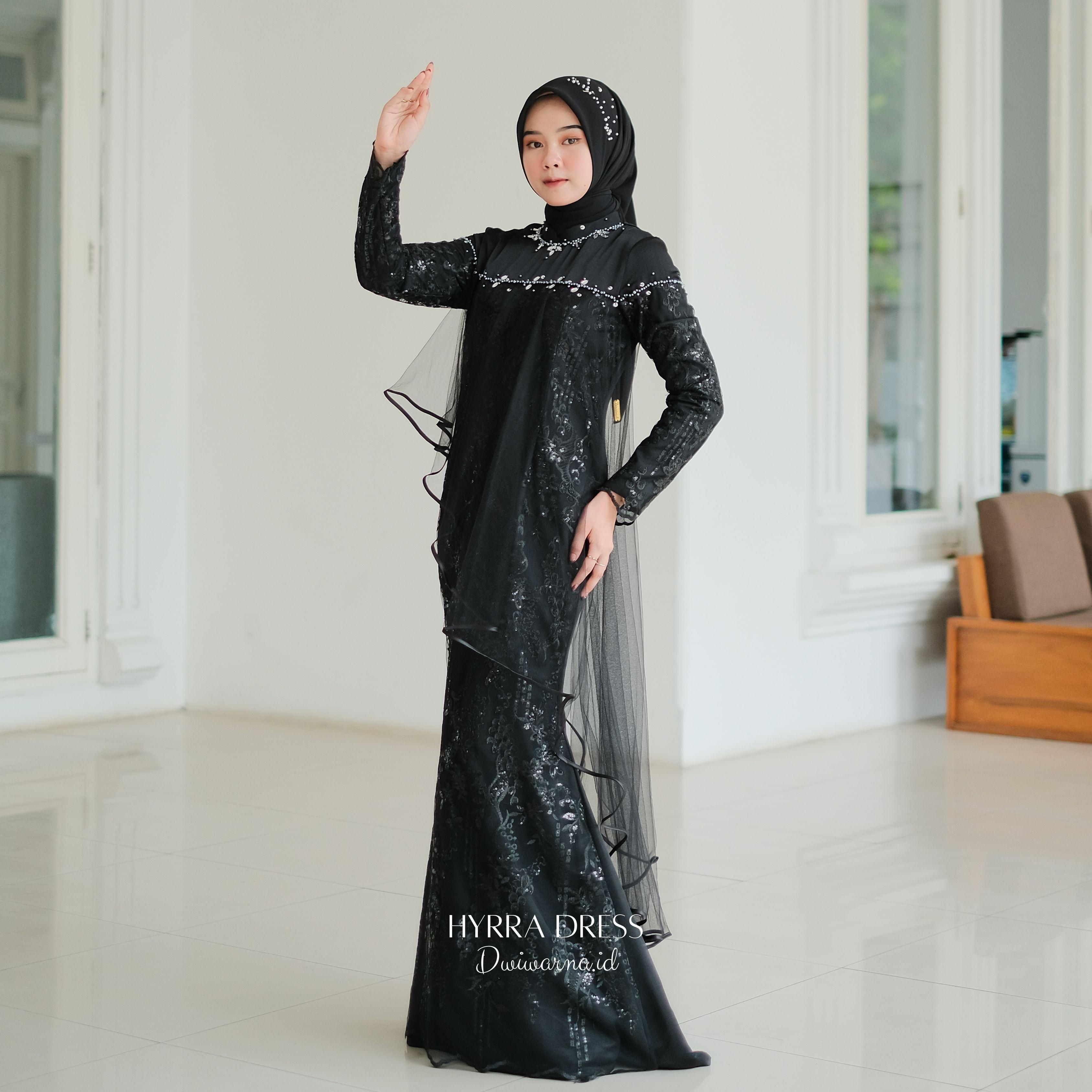 Hyrra Dress Kondangan by Dwiwarna brokat payet ekslusif Kain Kombinasi Mewah Muslim