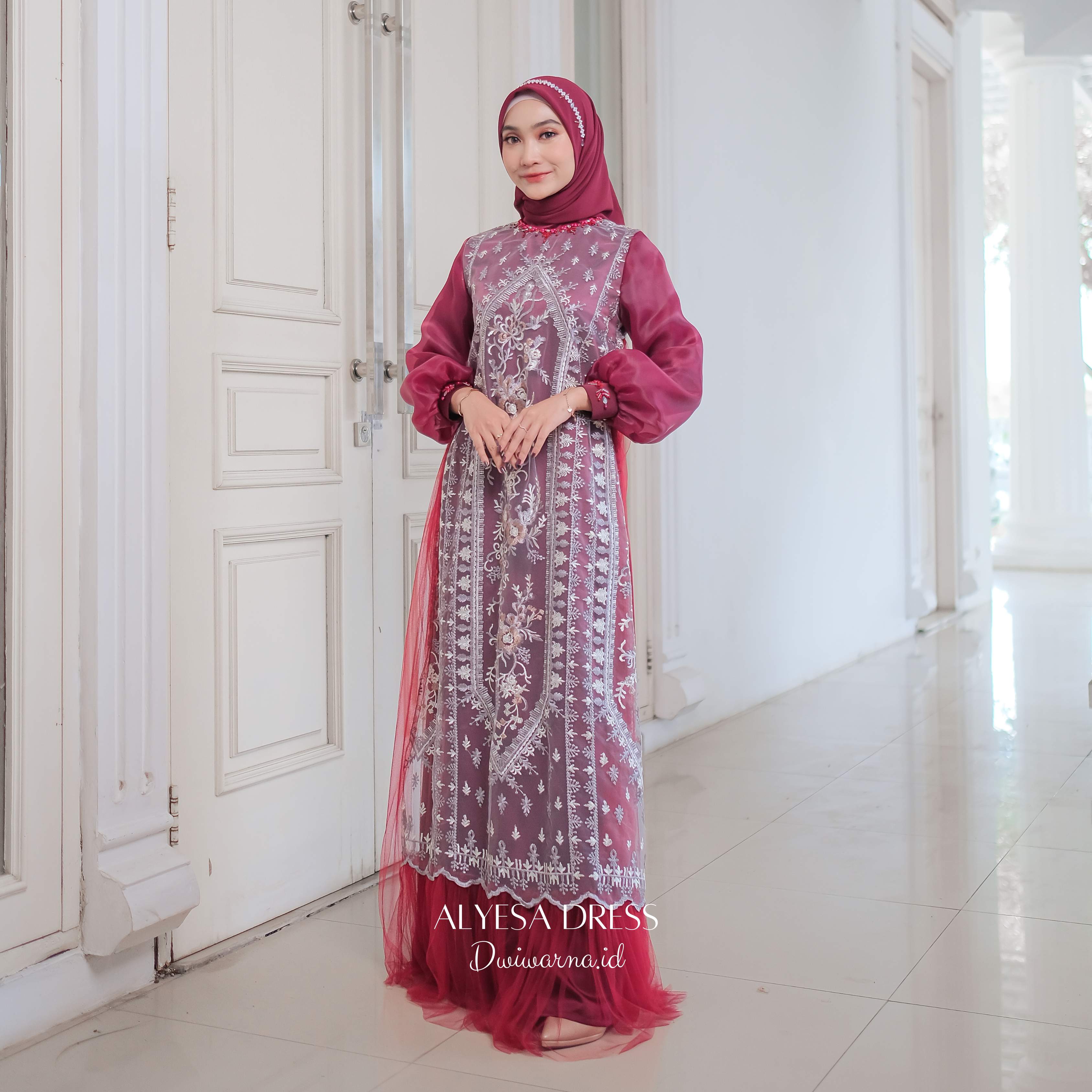 Alyesa Dress Lebaran by Dwiwarna Brukat Payet