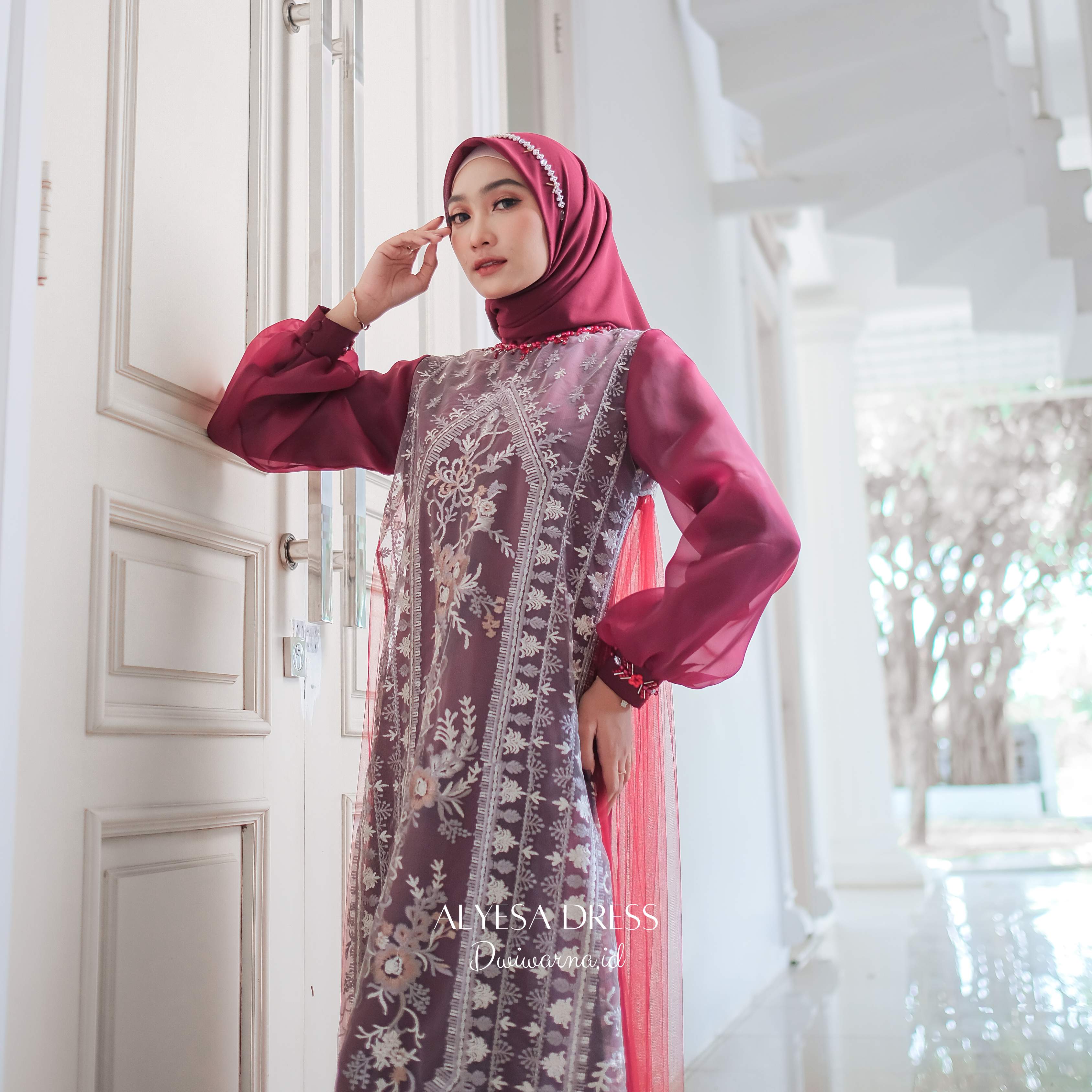Alyesa Dress Lebaran by Dwiwarna Brukat Payet