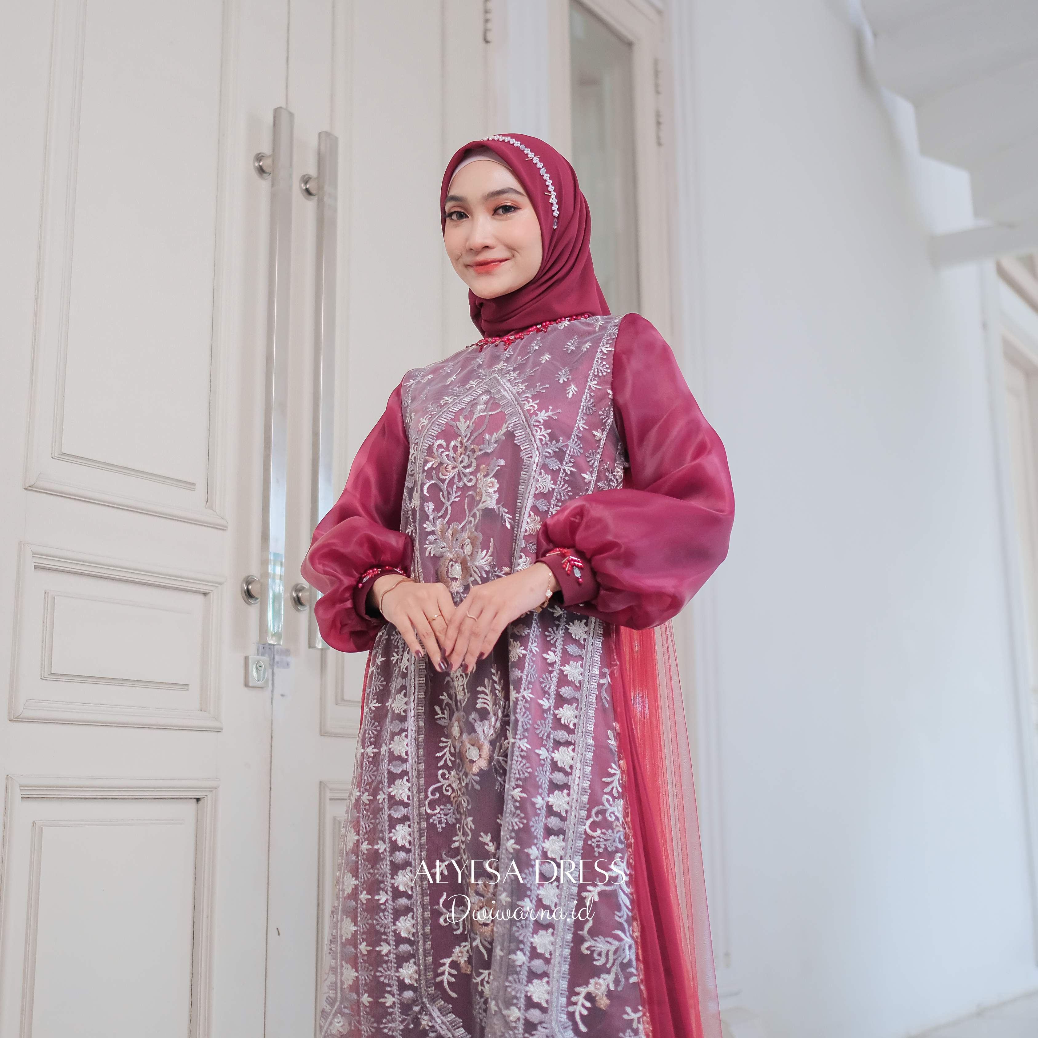 Alyesa Dress Lebaran by Dwiwarna Brukat Payet