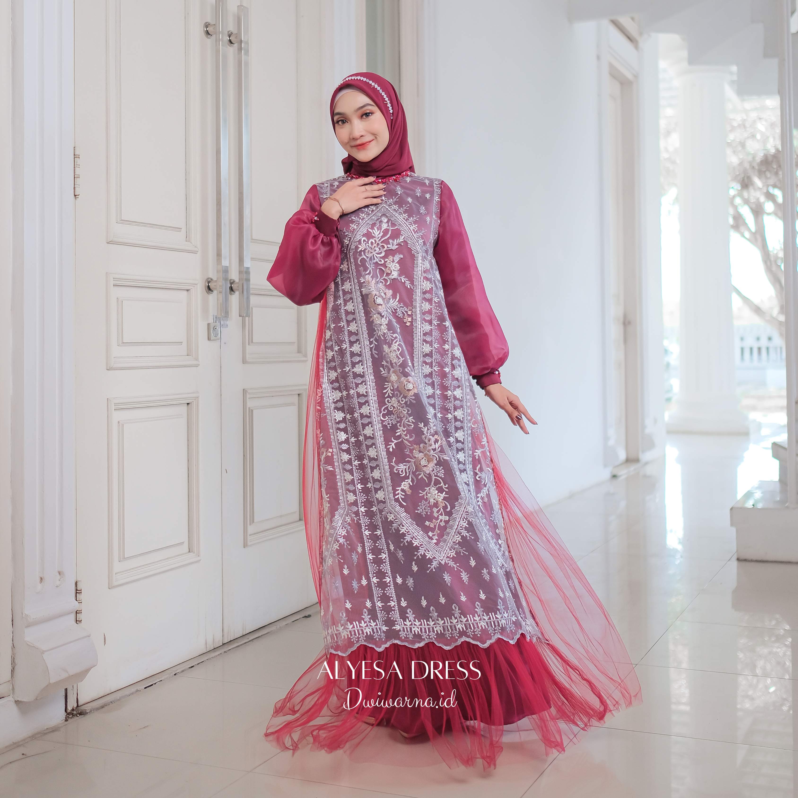 Alyesa Dress Lebaran by Dwiwarna Brukat Payet