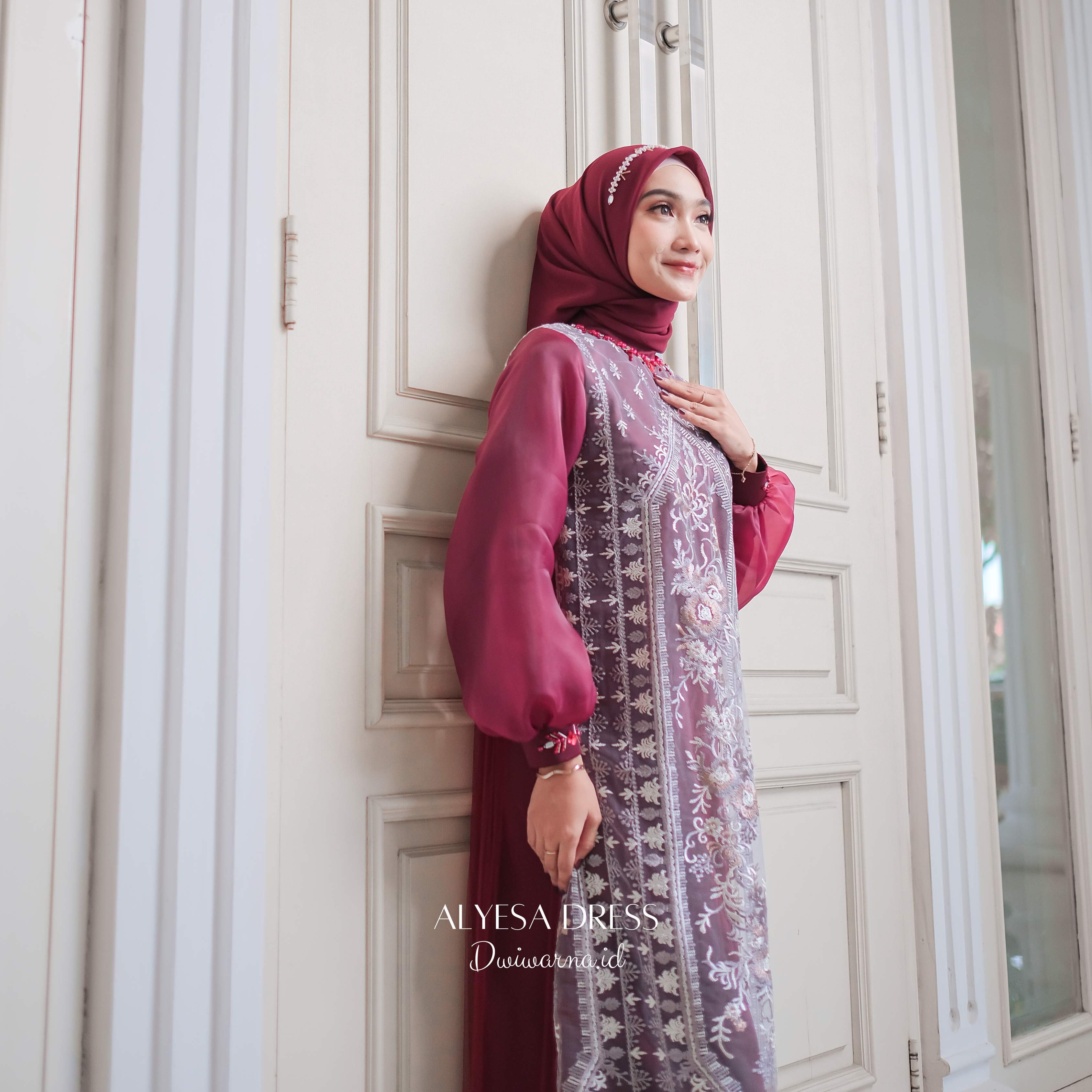 Alyesa Dress Lebaran by Dwiwarna Brukat Payet