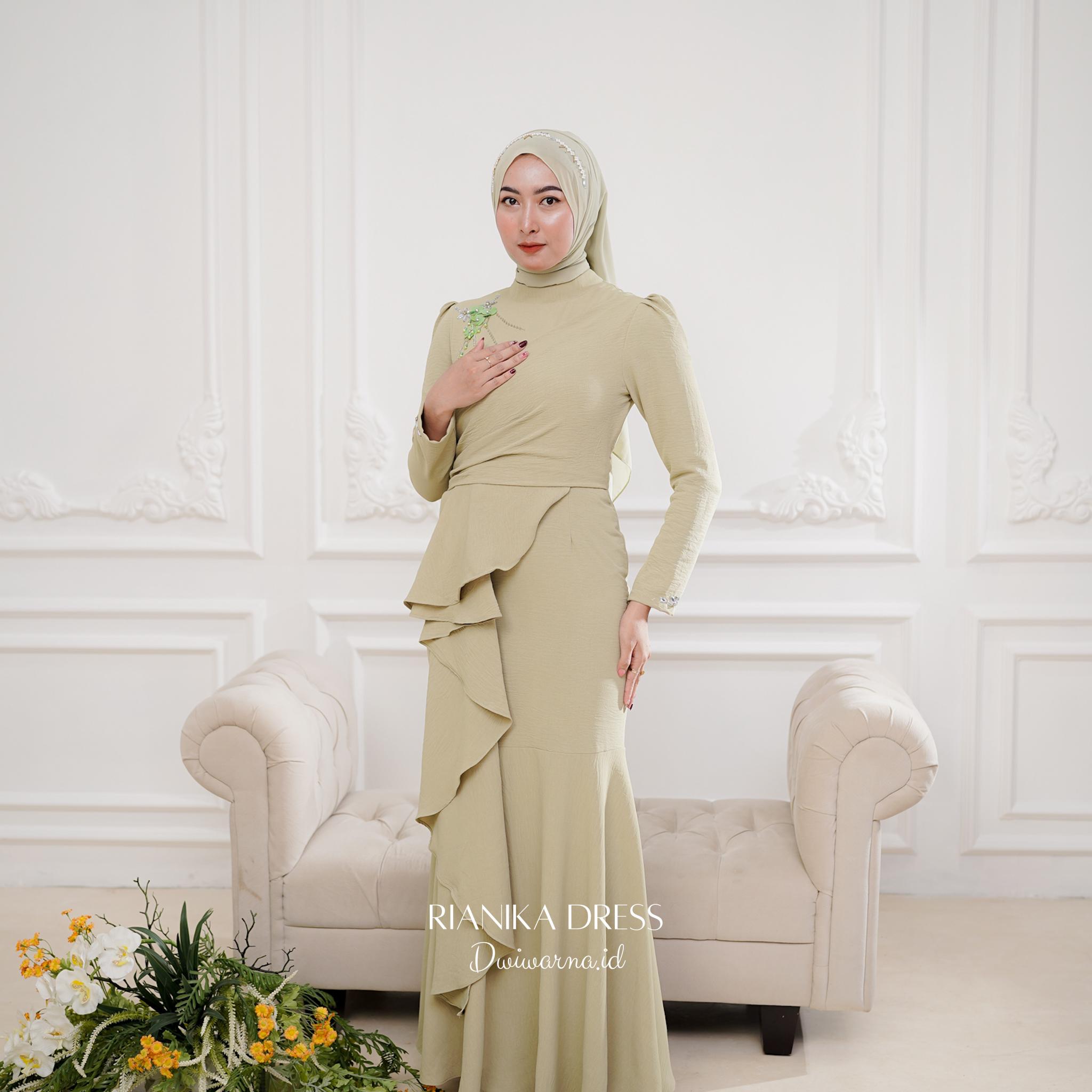 RIANIKA DRESS by Dwiwarna Dress terbaru / Dress bridesmaid / Dress Kondangan / Dress Pesta / Dress Payet / Dress Mermaid Cantik Gaun Muslim Nyaman