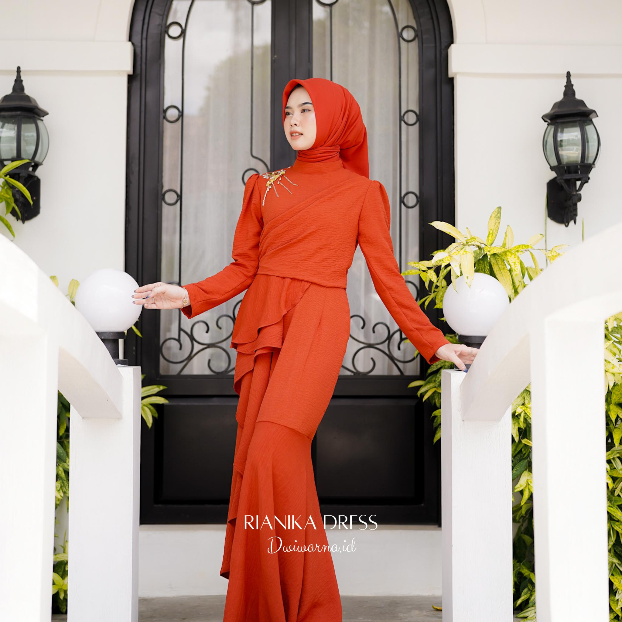 RIANIKA DRESS by Dwiwarna Dress terbaru / Dress bridesmaid / Dress Kondangan / Dress Pesta / Dress Payet / Dress Mermaid Cantik Gaun Muslim Nyaman
