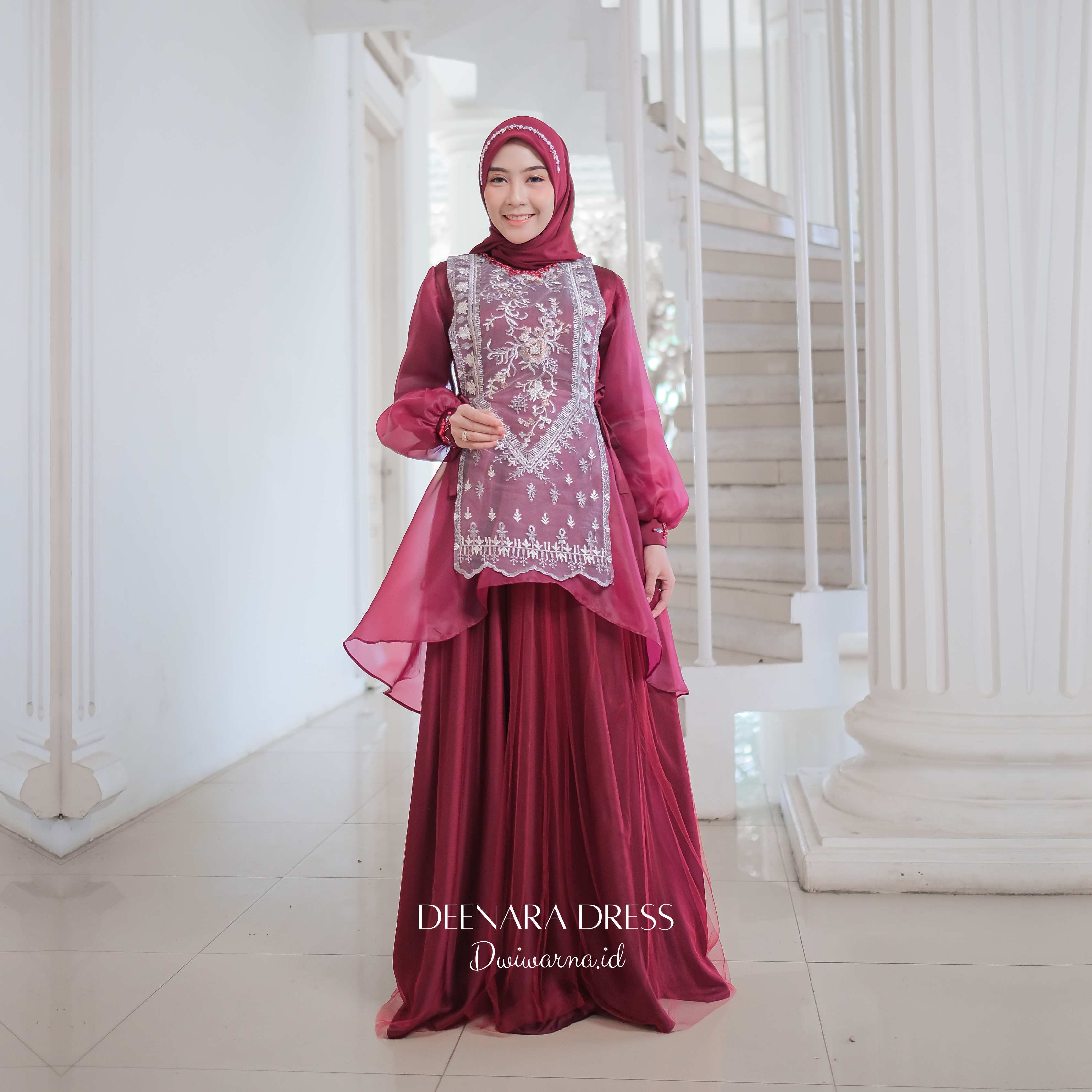 Deenara Dress Kondangan By Dwiwarna | Dress Brukat | Dress Payet | Dress Lebaran Cantik Gaun