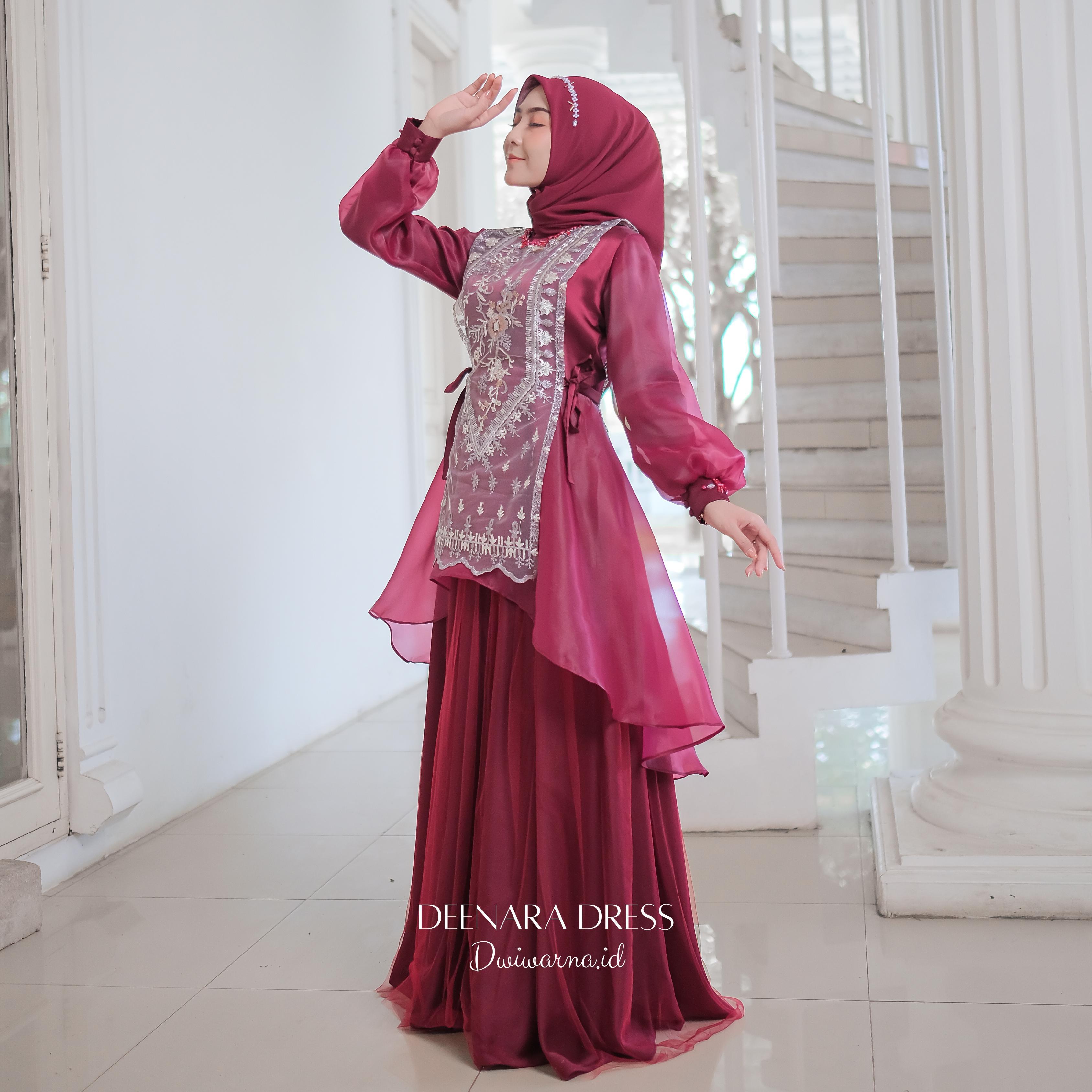 Deenara Dress Kondangan By Dwiwarna | Dress Brukat | Dress Payet | Dress Lebaran Cantik Gaun