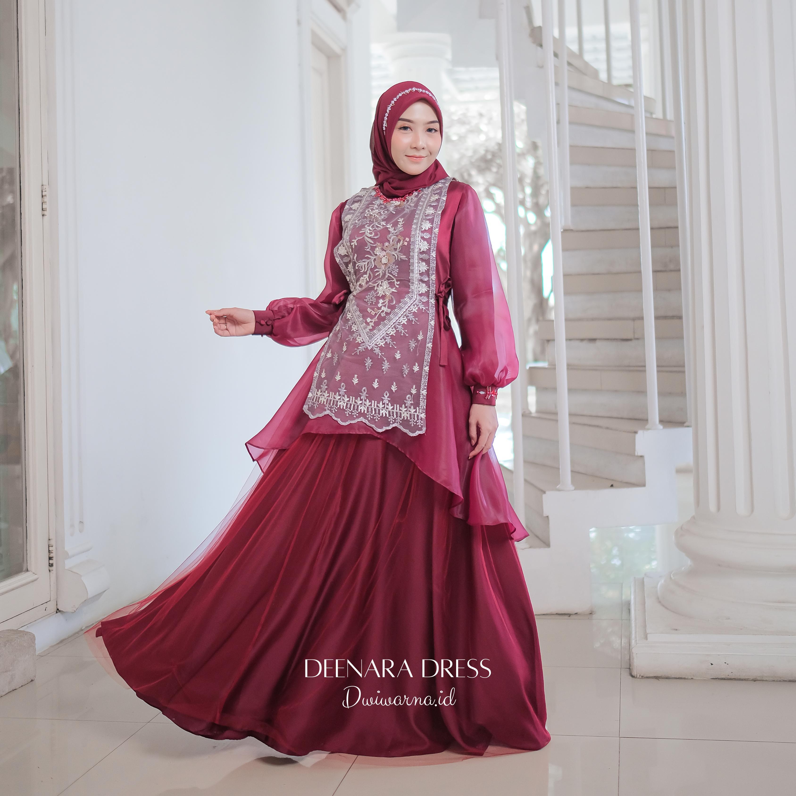 Deenara Dress Kondangan By Dwiwarna | Dress Brukat | Dress Payet | Dress Lebaran Cantik Gaun
