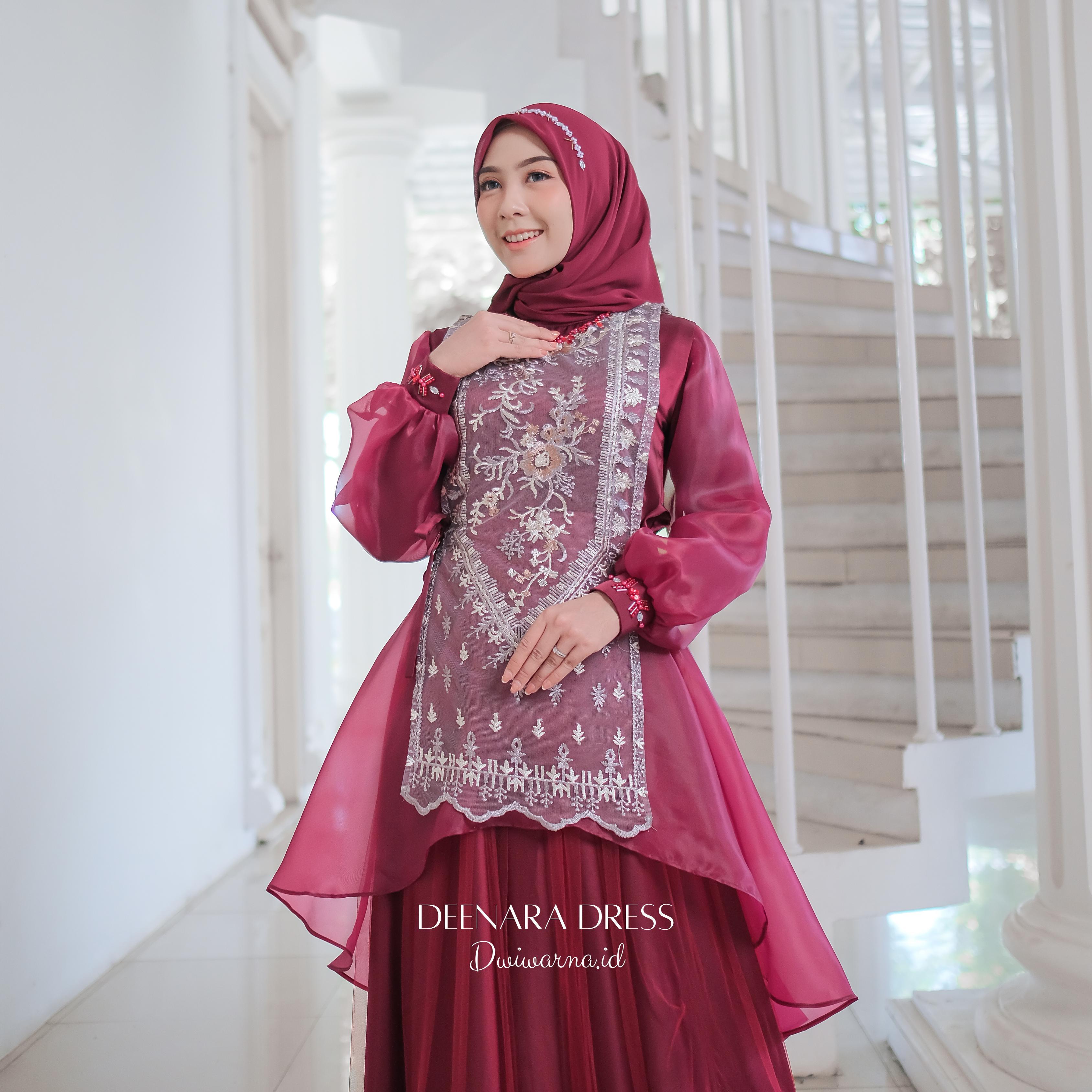 Deenara Dress Kondangan By Dwiwarna | Dress Brukat | Dress Payet | Dress Lebaran Cantik Gaun