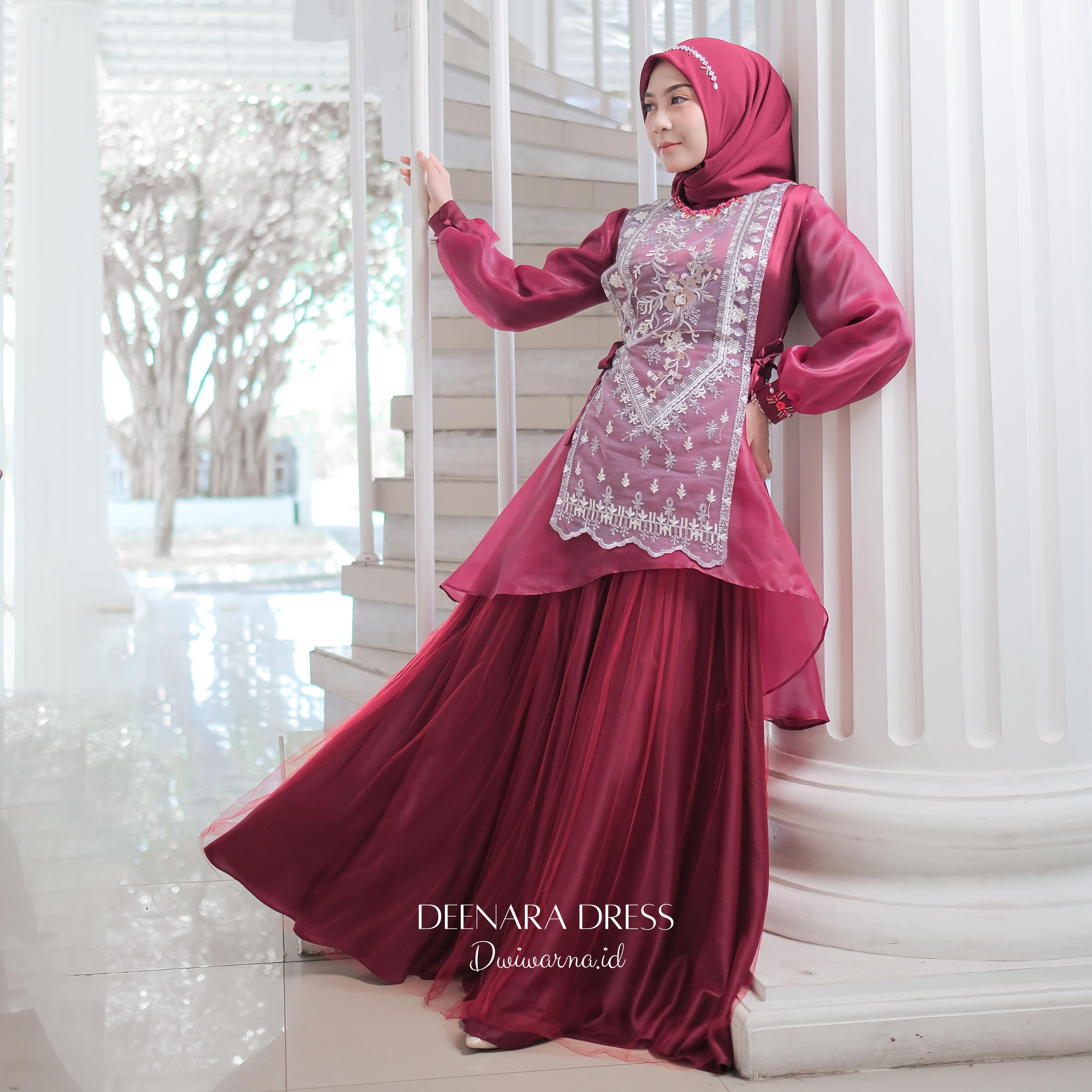 Deenara Dress Kondangan By Dwiwarna | Dress Brukat | Dress Payet | Dress Lebaran Cantik Gaun