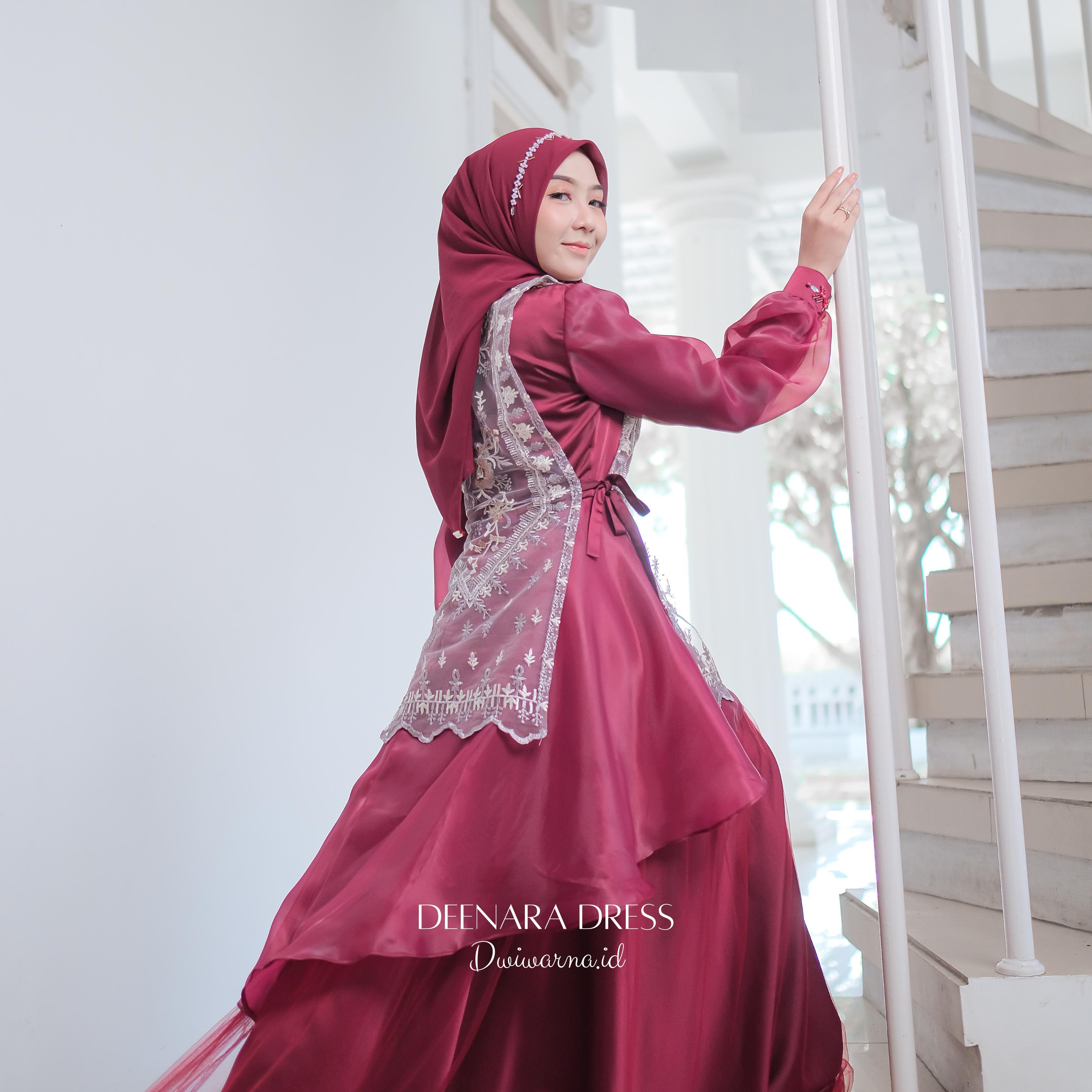 Deenara Dress Kondangan By Dwiwarna | Dress Brukat | Dress Payet | Dress Lebaran Cantik Gaun