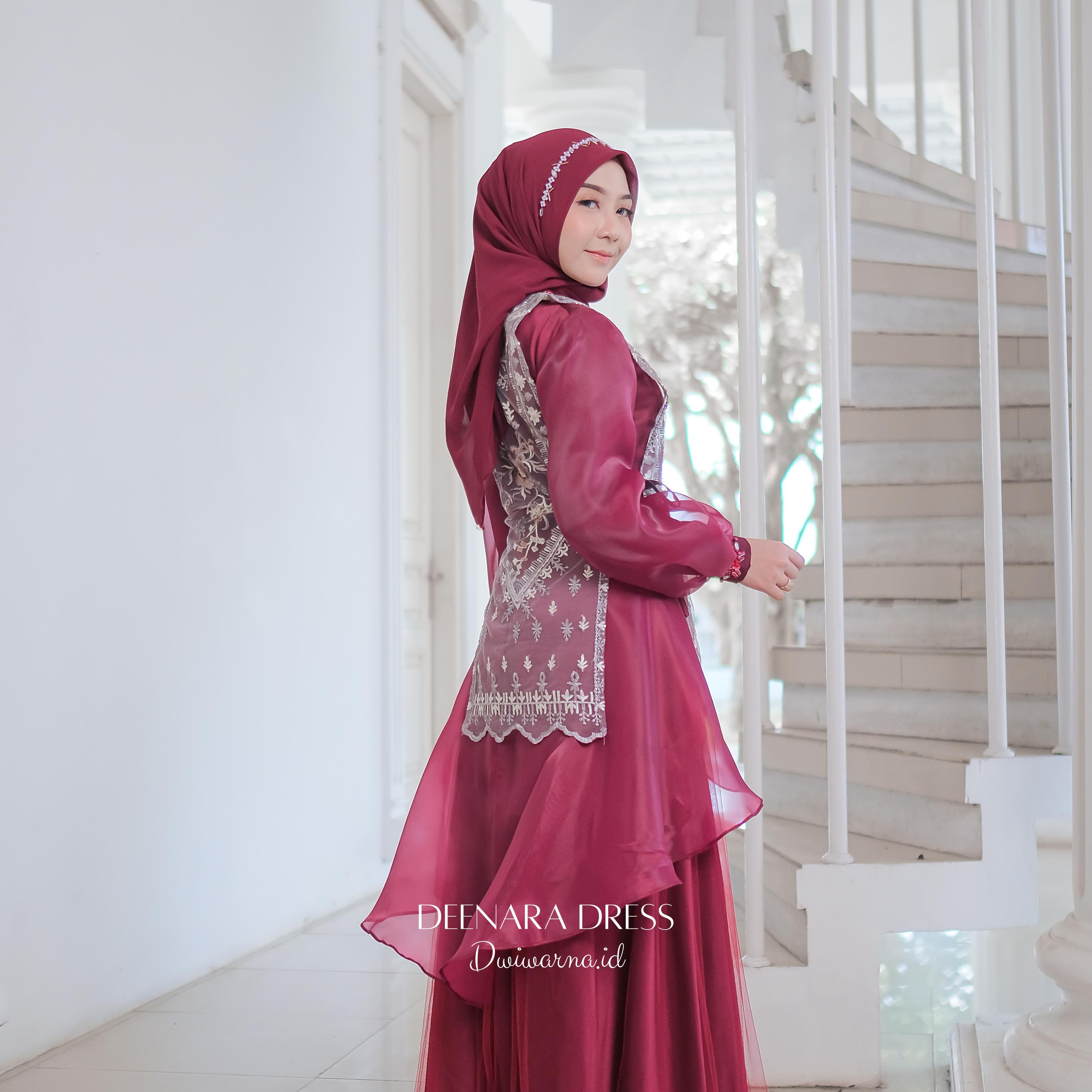 Deenara Dress Kondangan By Dwiwarna | Dress Brukat | Dress Payet | Dress Lebaran Cantik Gaun