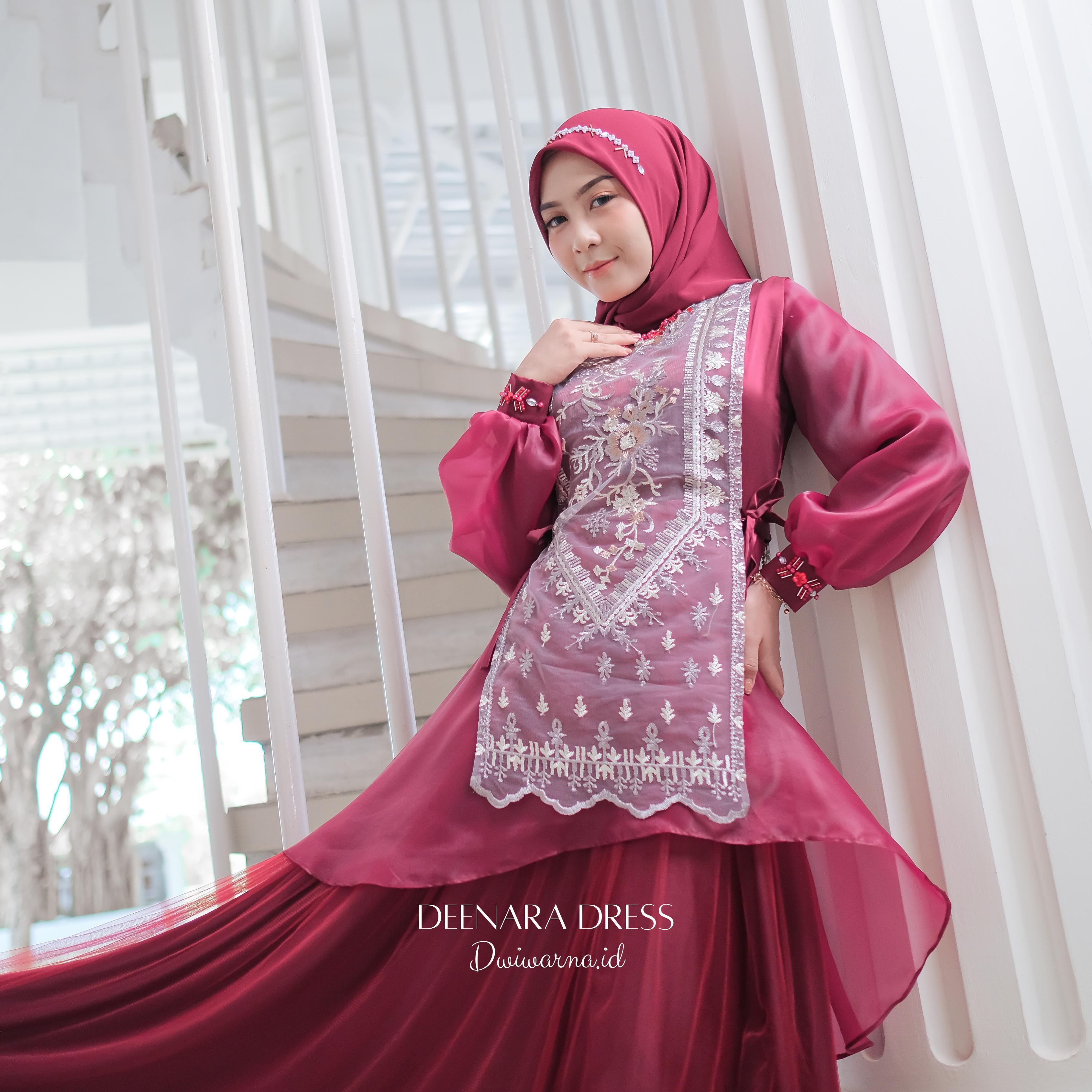 Deenara Dress Kondangan By Dwiwarna | Dress Brukat | Dress Payet | Dress Lebaran Cantik Gaun