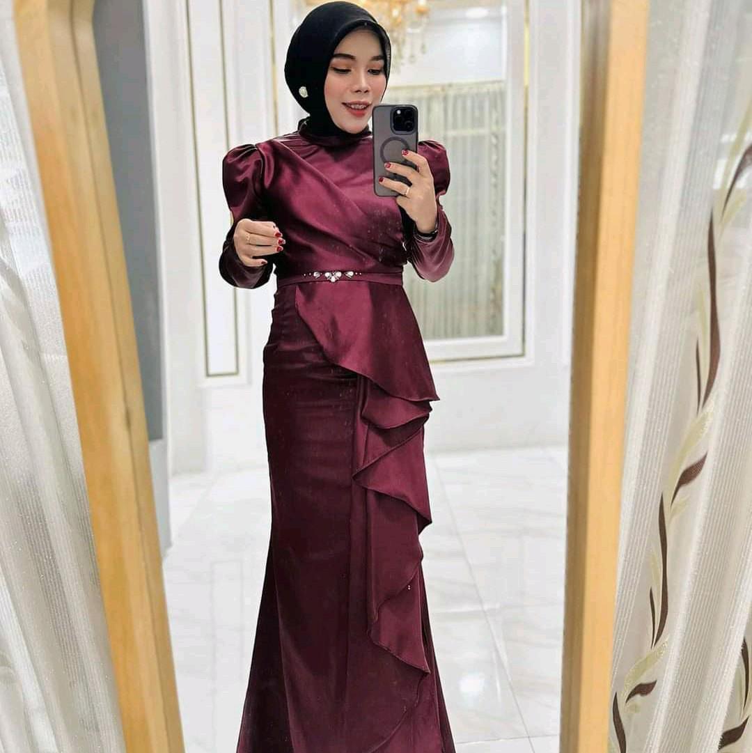 Kayra Dress Kondangan by Dwiwarna Muslim Wanita Cantik Gamis Pesta Formal