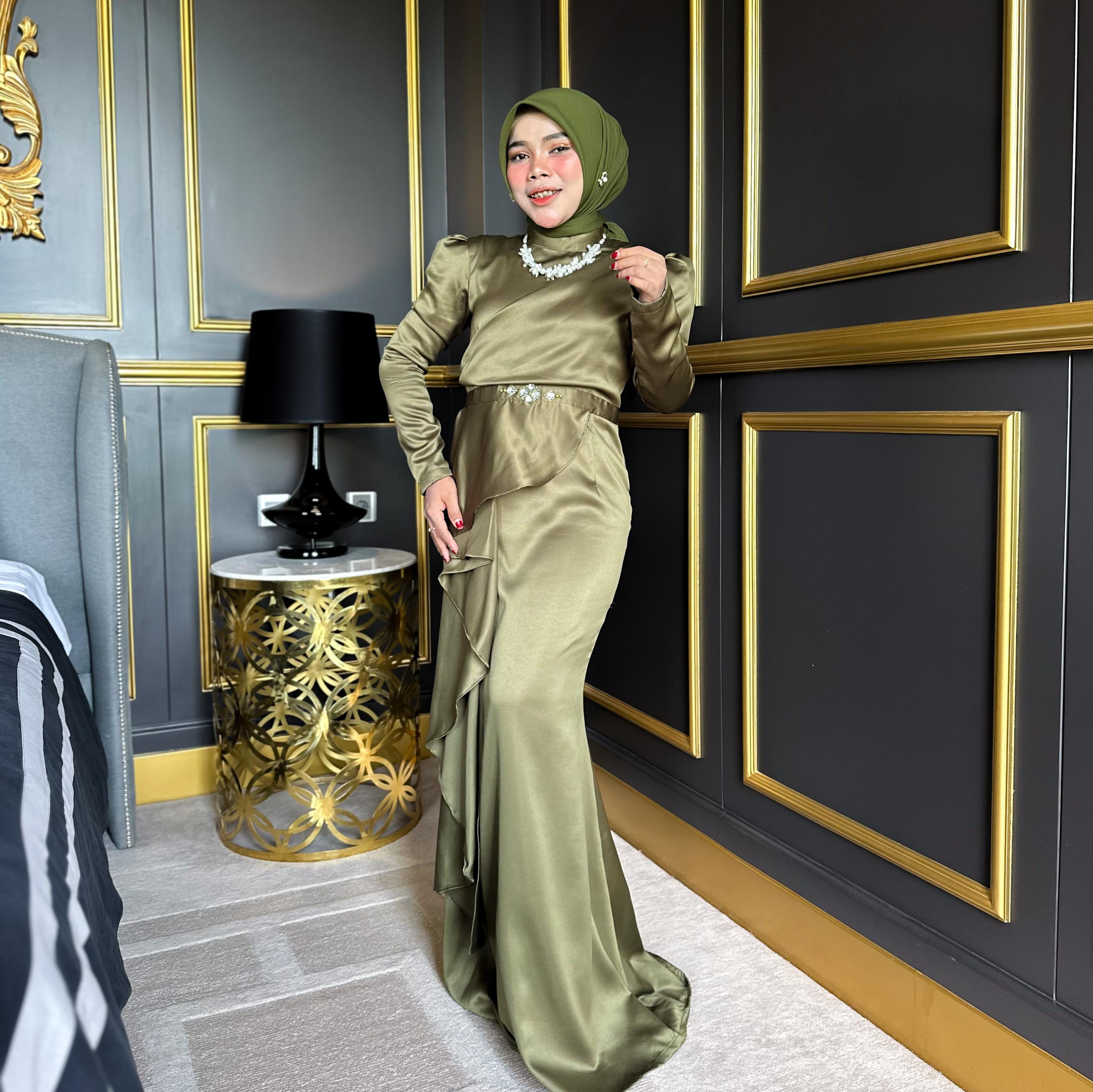 Kayra Dress Kondangan by Dwiwarna Muslim Wanita Cantik Gamis Pesta Formal