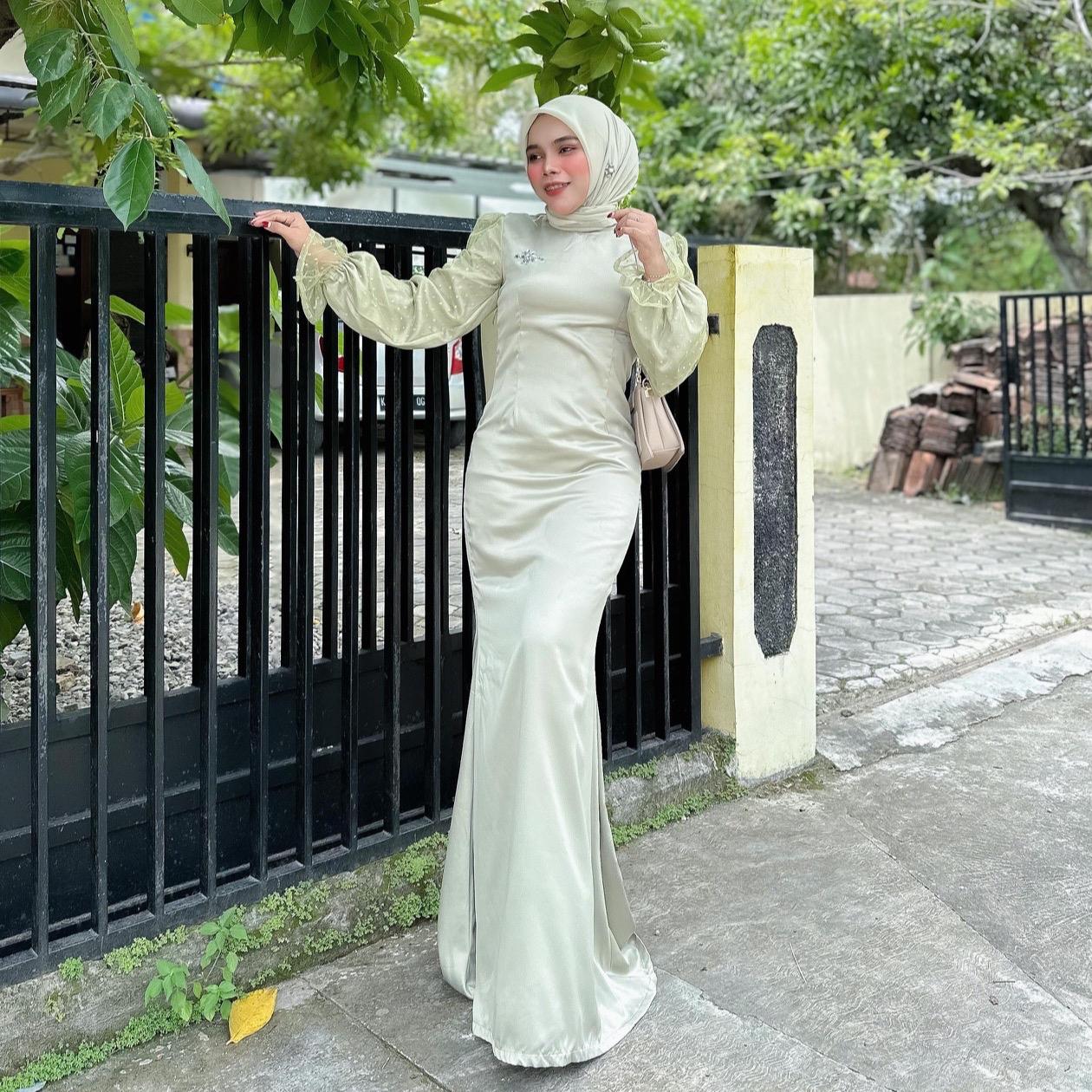 Zirra Dress Kondangan By Dwiwarna Gaun Muslim Nyaman Panjang